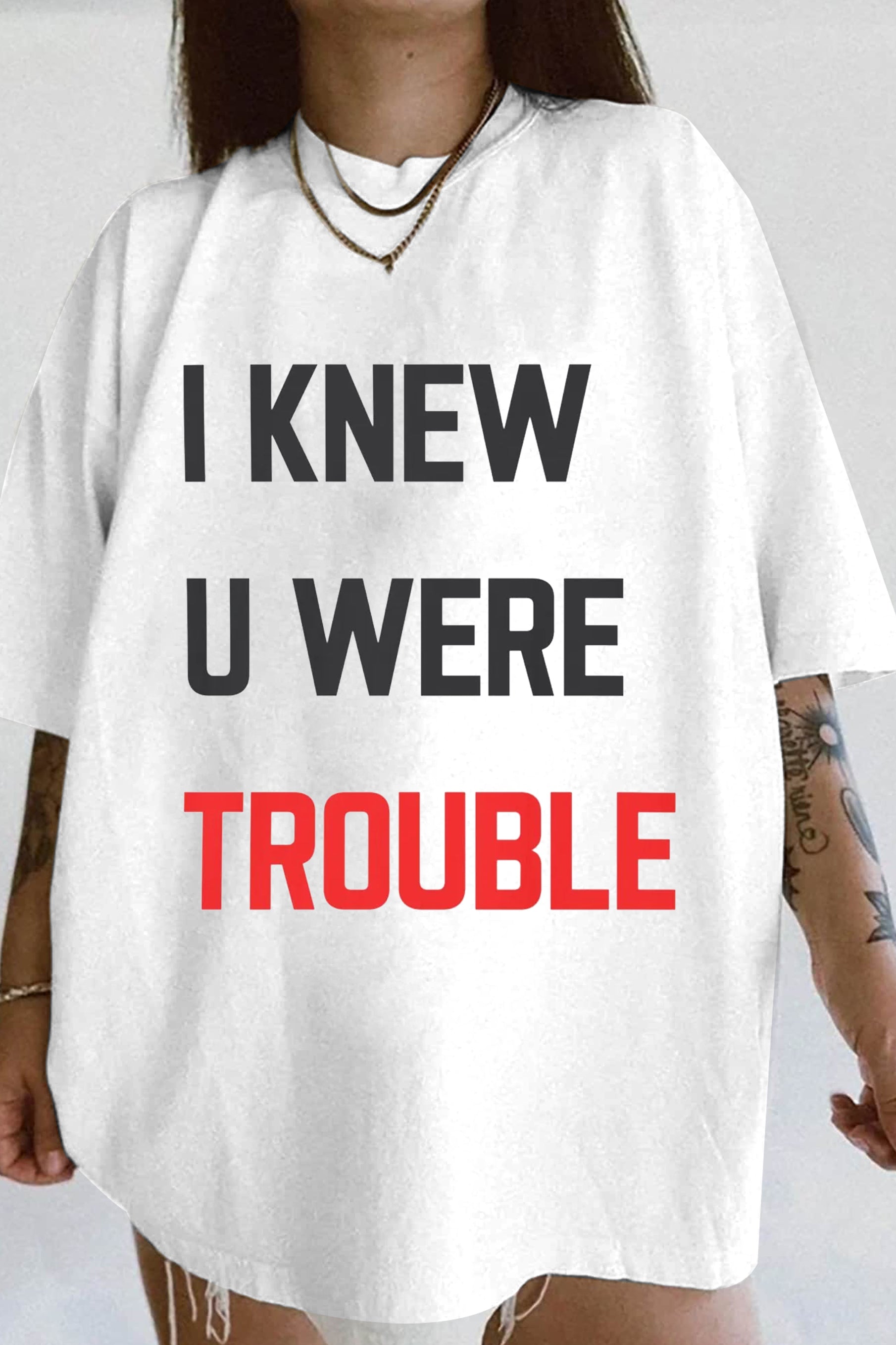 I KNEW U WERE TROUBLE TAYLOR FAN Tee For Women