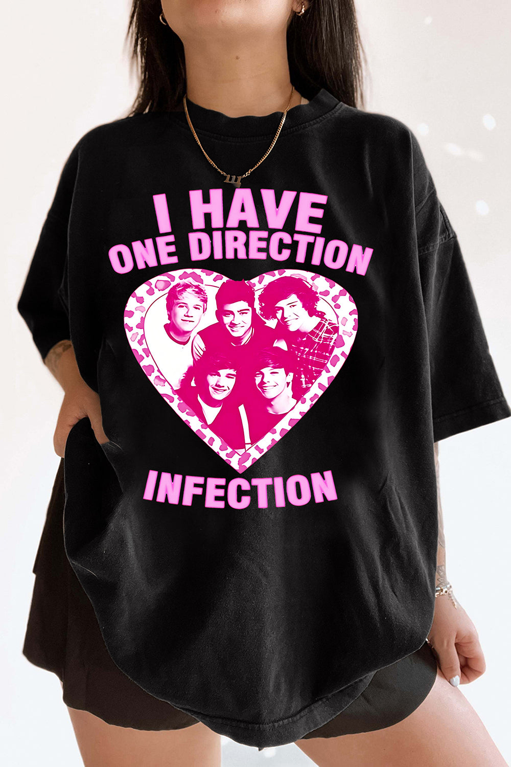 New I Have One Direction Infection Heart Tee For Women