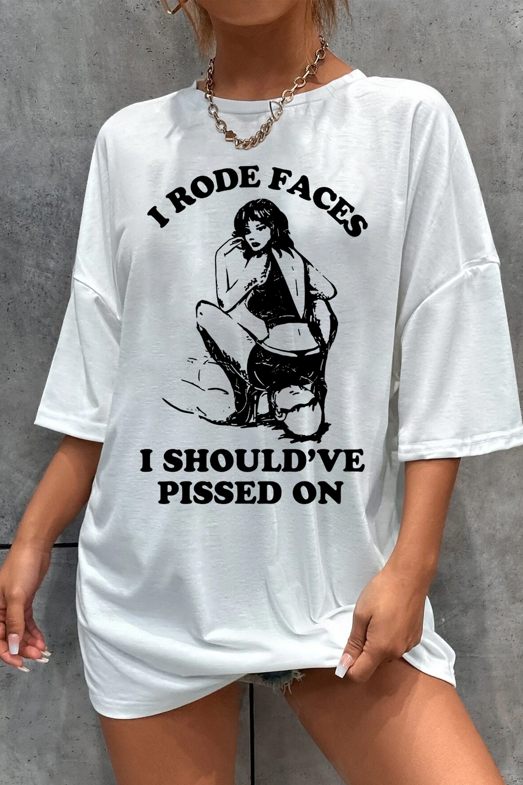 New I Rode Faces Y2K Tee For Women