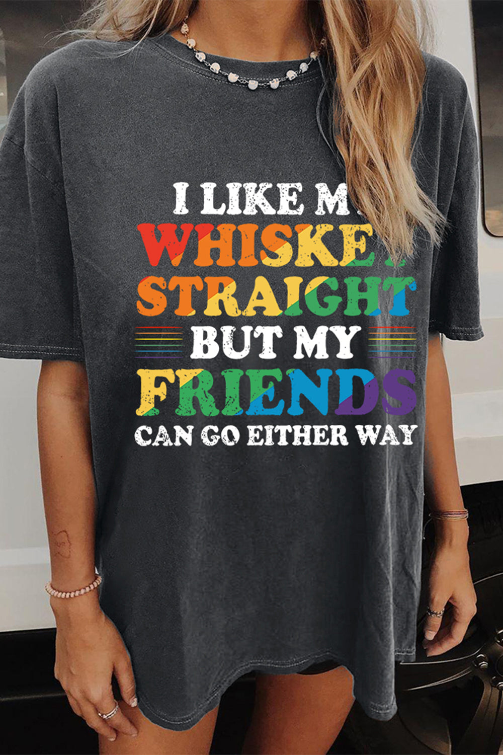 New I Like My Whiskey Straight Gay Pride Tee For Women