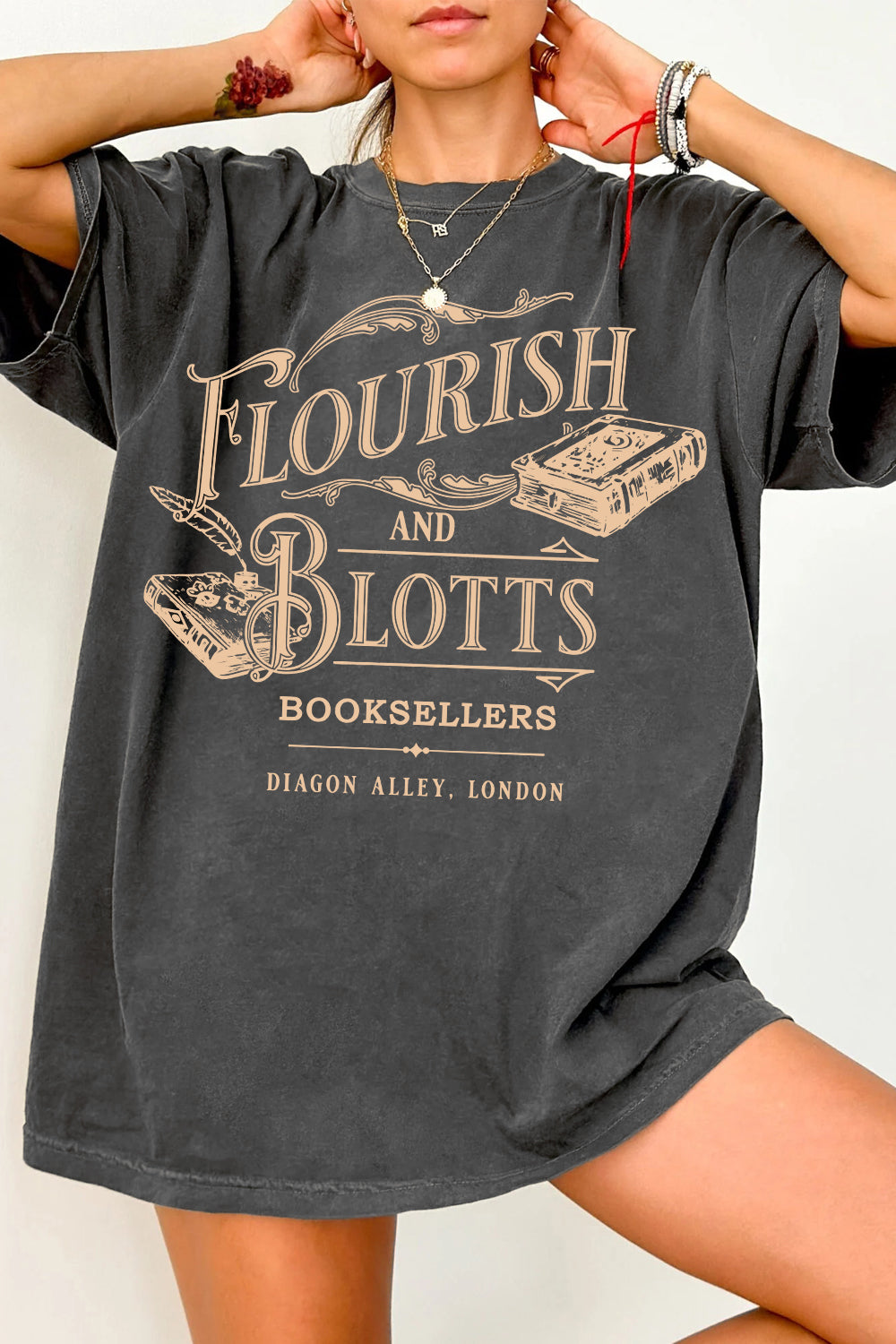 HP Fan Flourish Blotts Potter Tee For Women