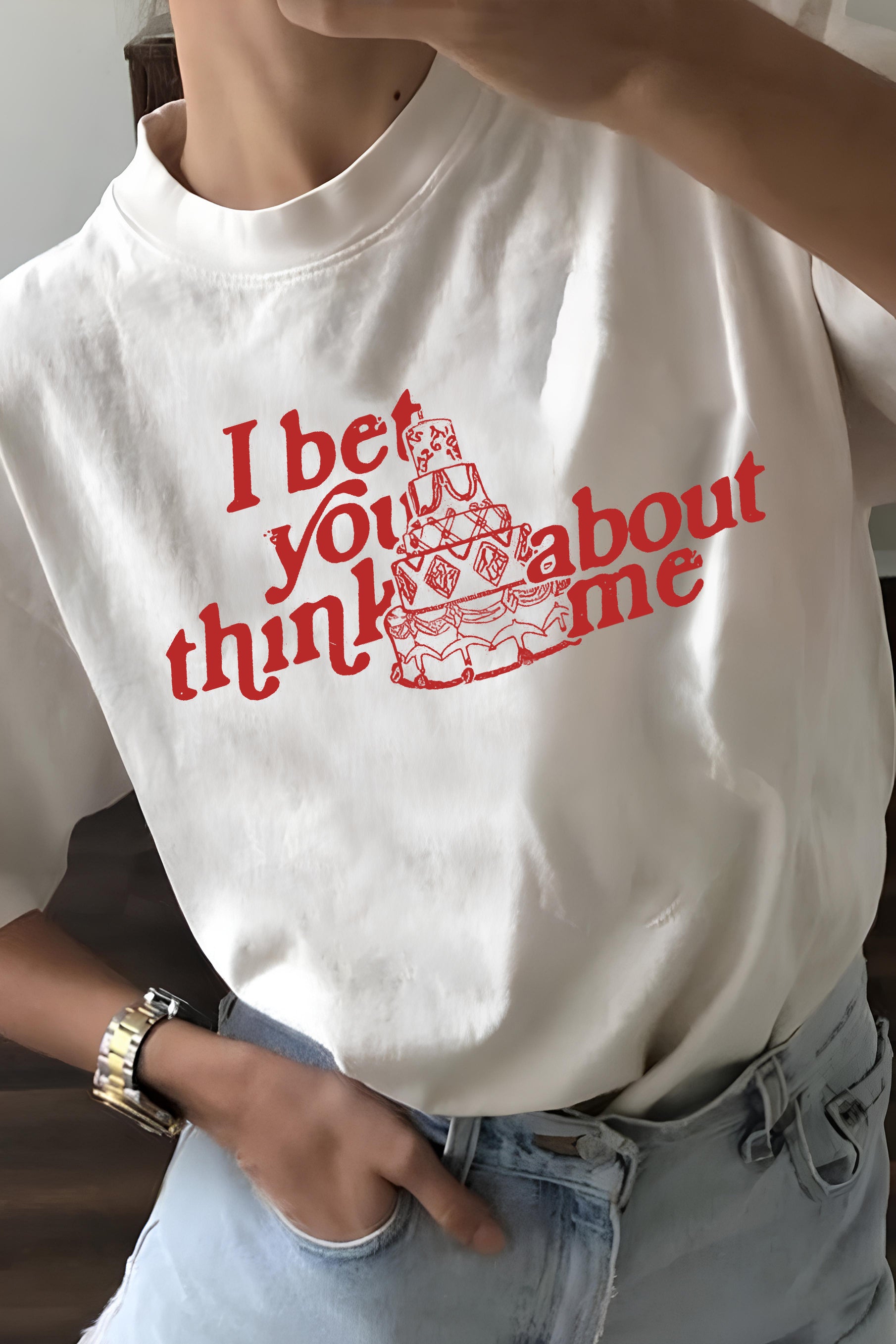 New I Bet You Think About Me 90s TS Inspired Tee For Women