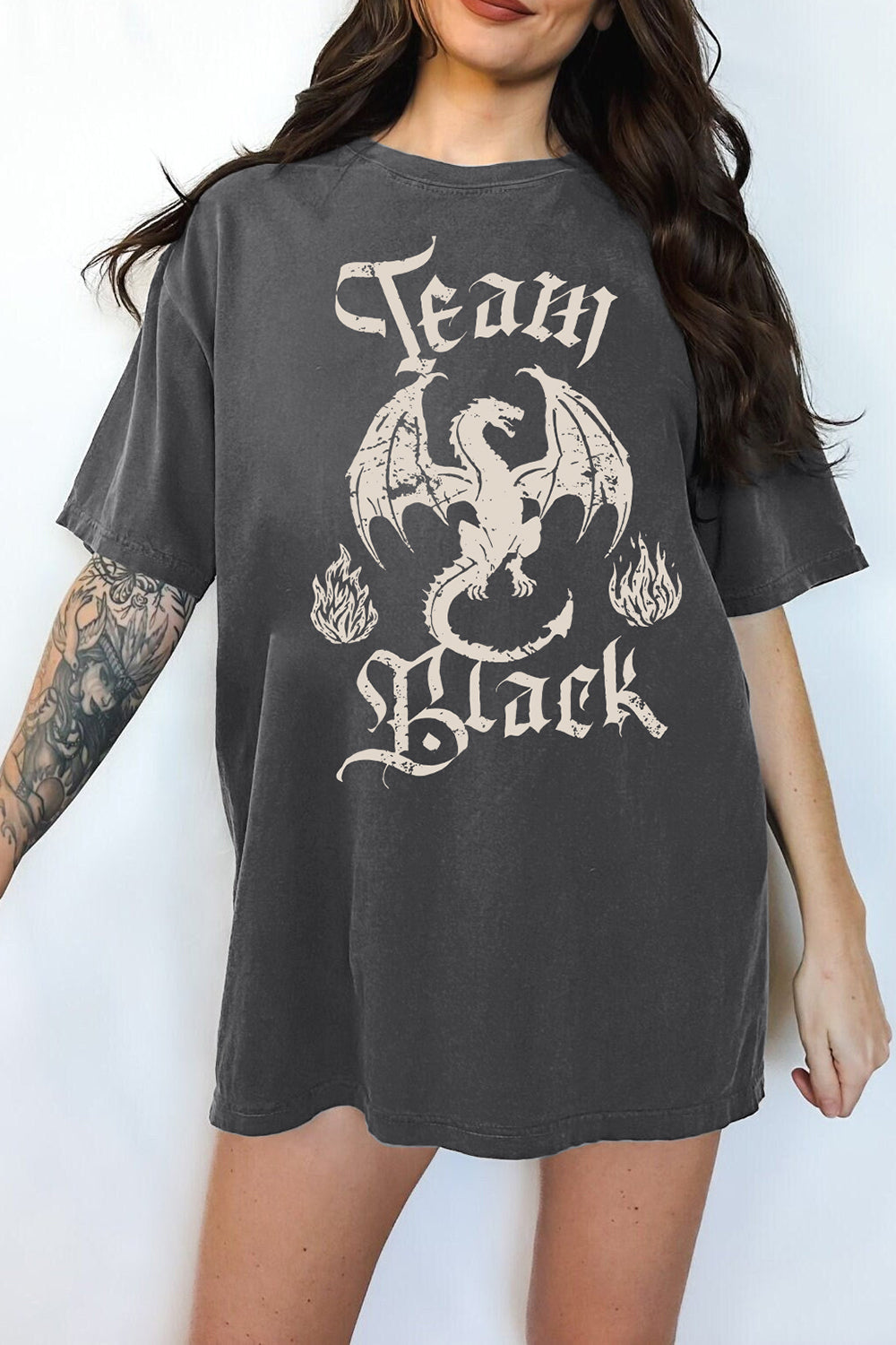 New House of The Dragons Team Black Tee For Women