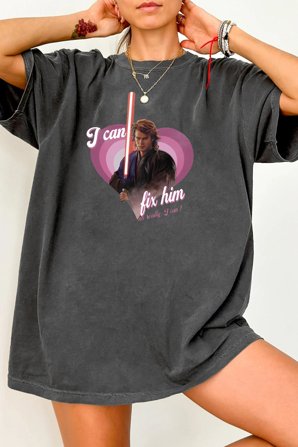 New I Can Fix Him (No Really I Can) Anakin Wars Star Fan Tee For Women