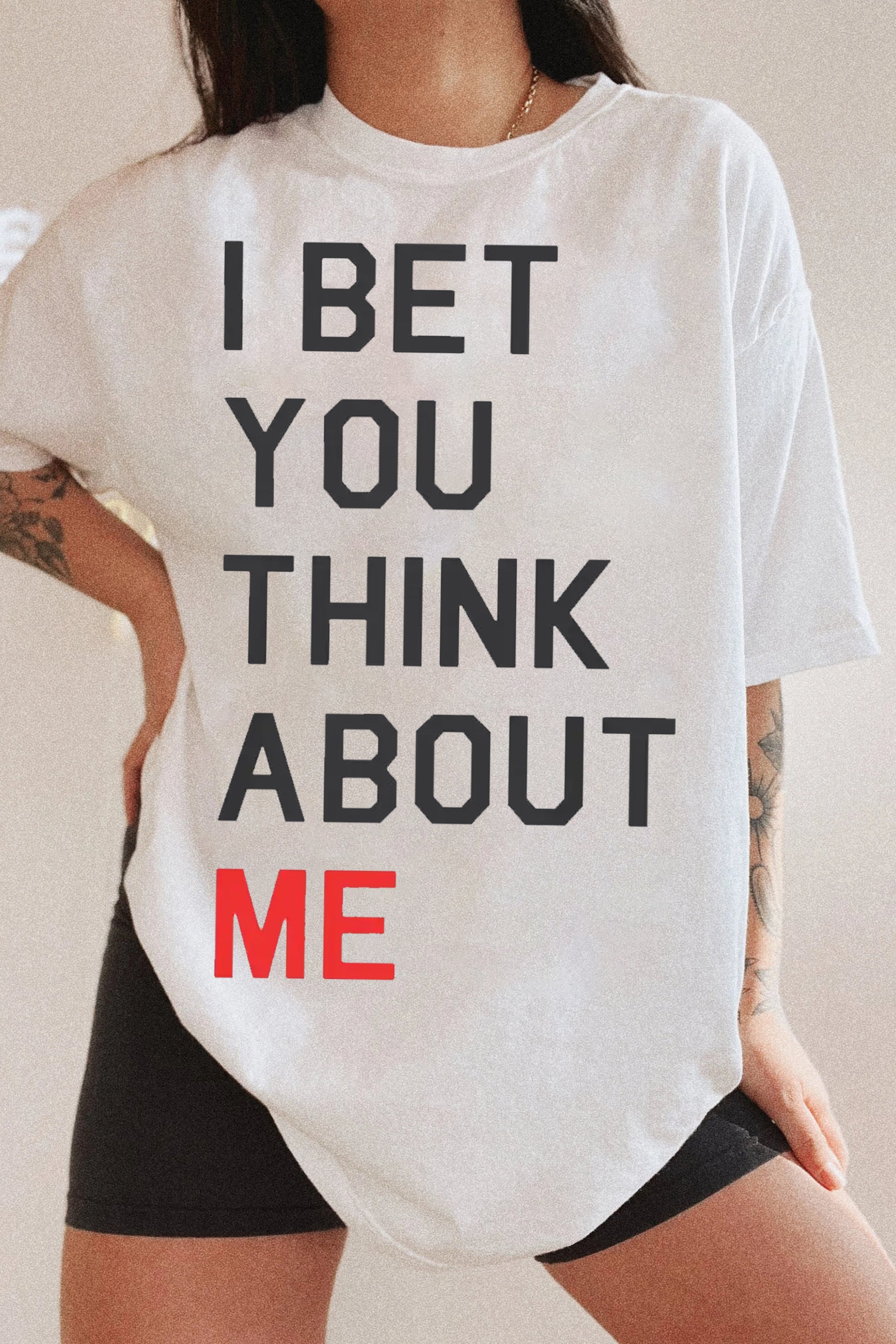 New I BET YOU THINK ABOUT ME TAYLOR FAN Tee For Women