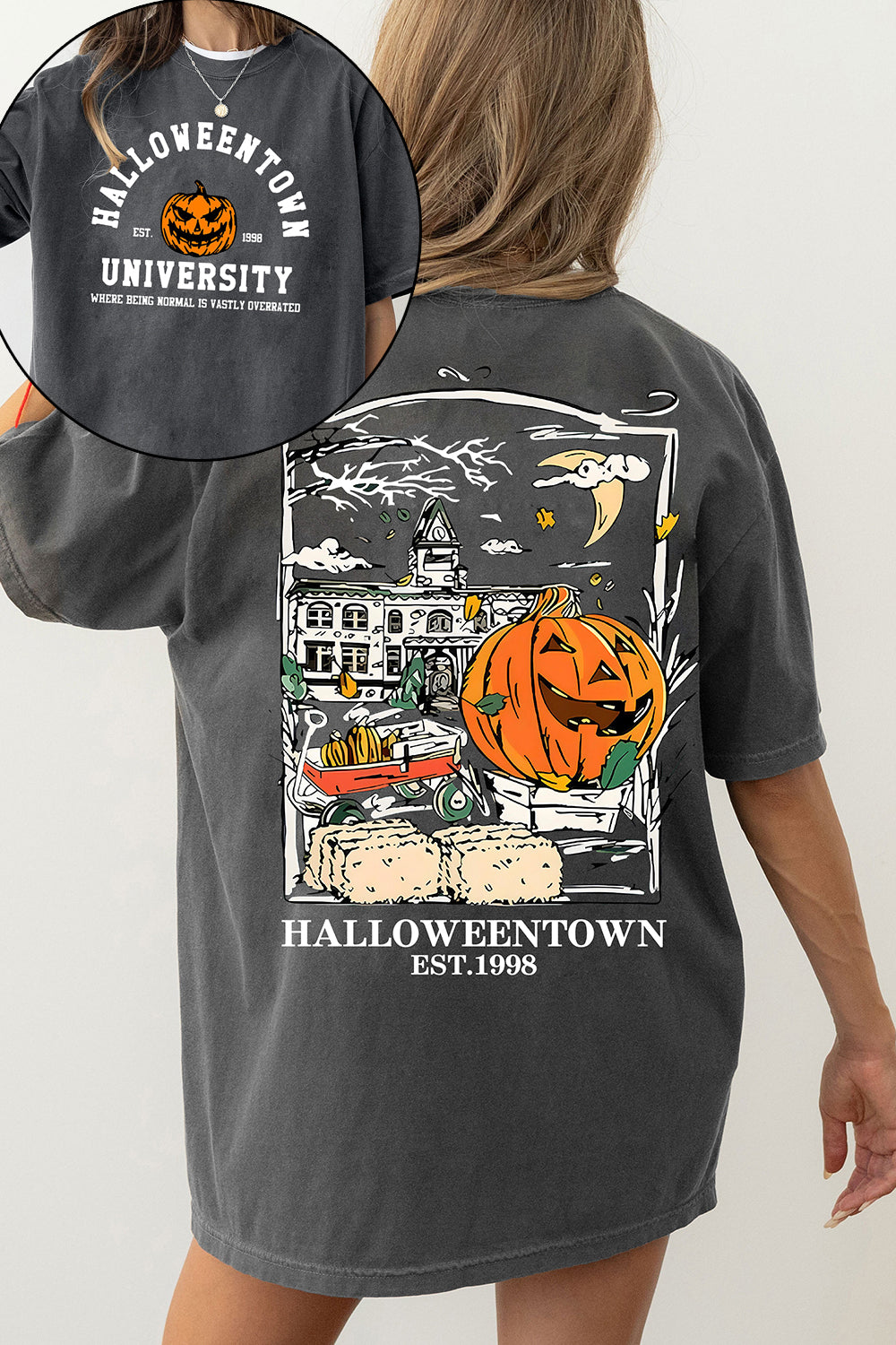 New Halloweentown Est 1998 Back and Front Tee For Women