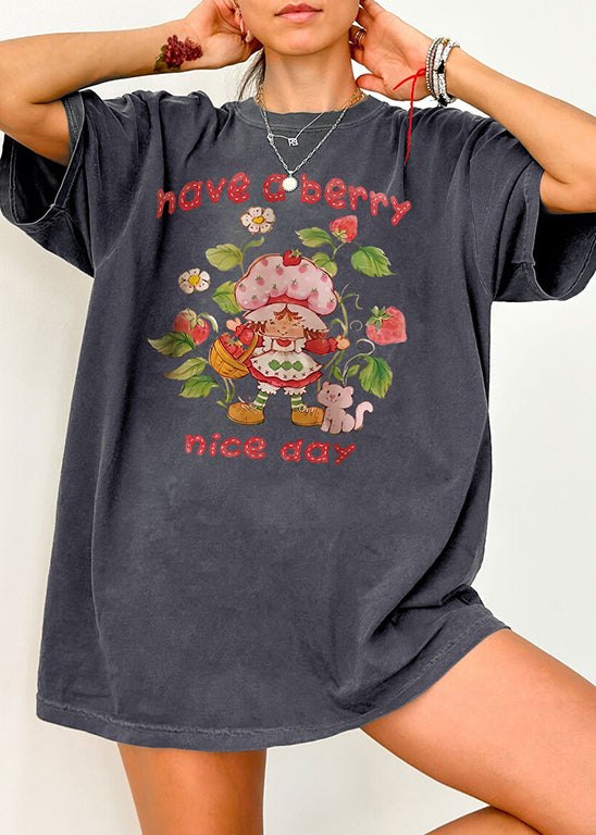 Have A Berry Nice Day Vintage Strawberry Tee For Women
