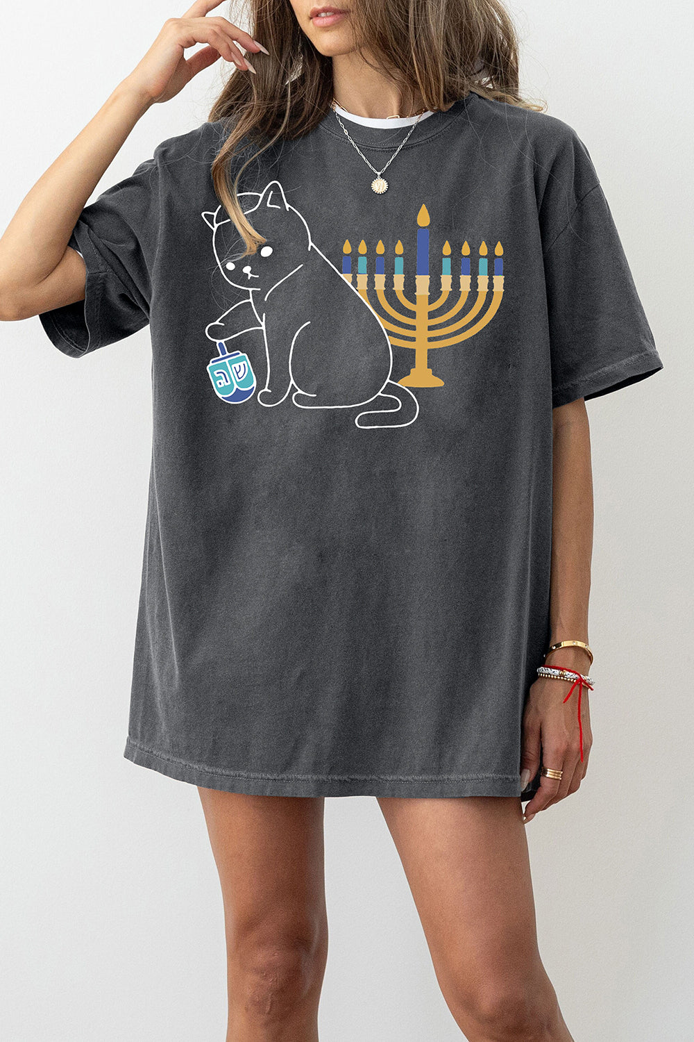 New Hanukkah Cat Holiday Hanukkah Tee For Women