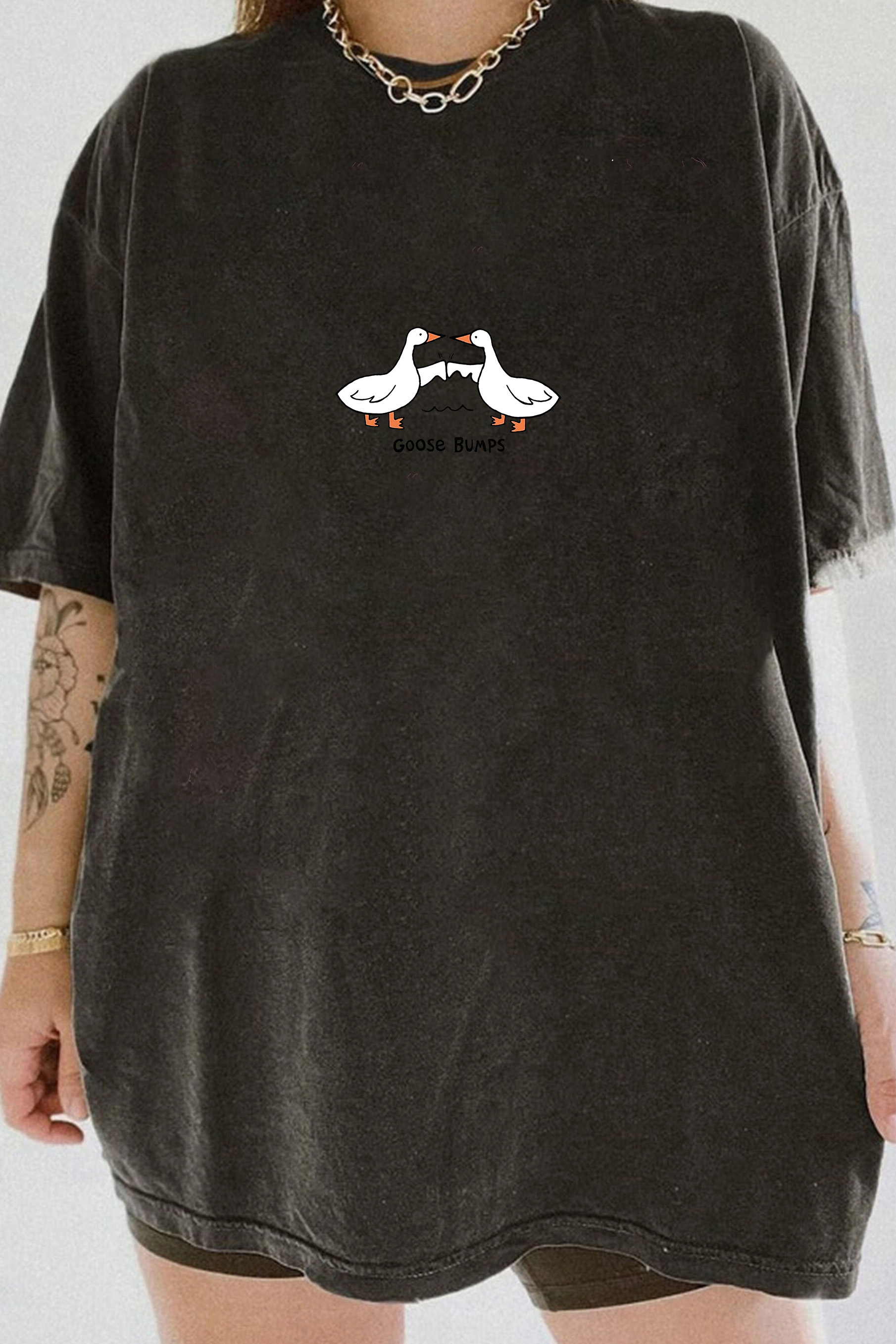 Goose Tee For Women,Goose Embroidered T-shirt,Funny shirt