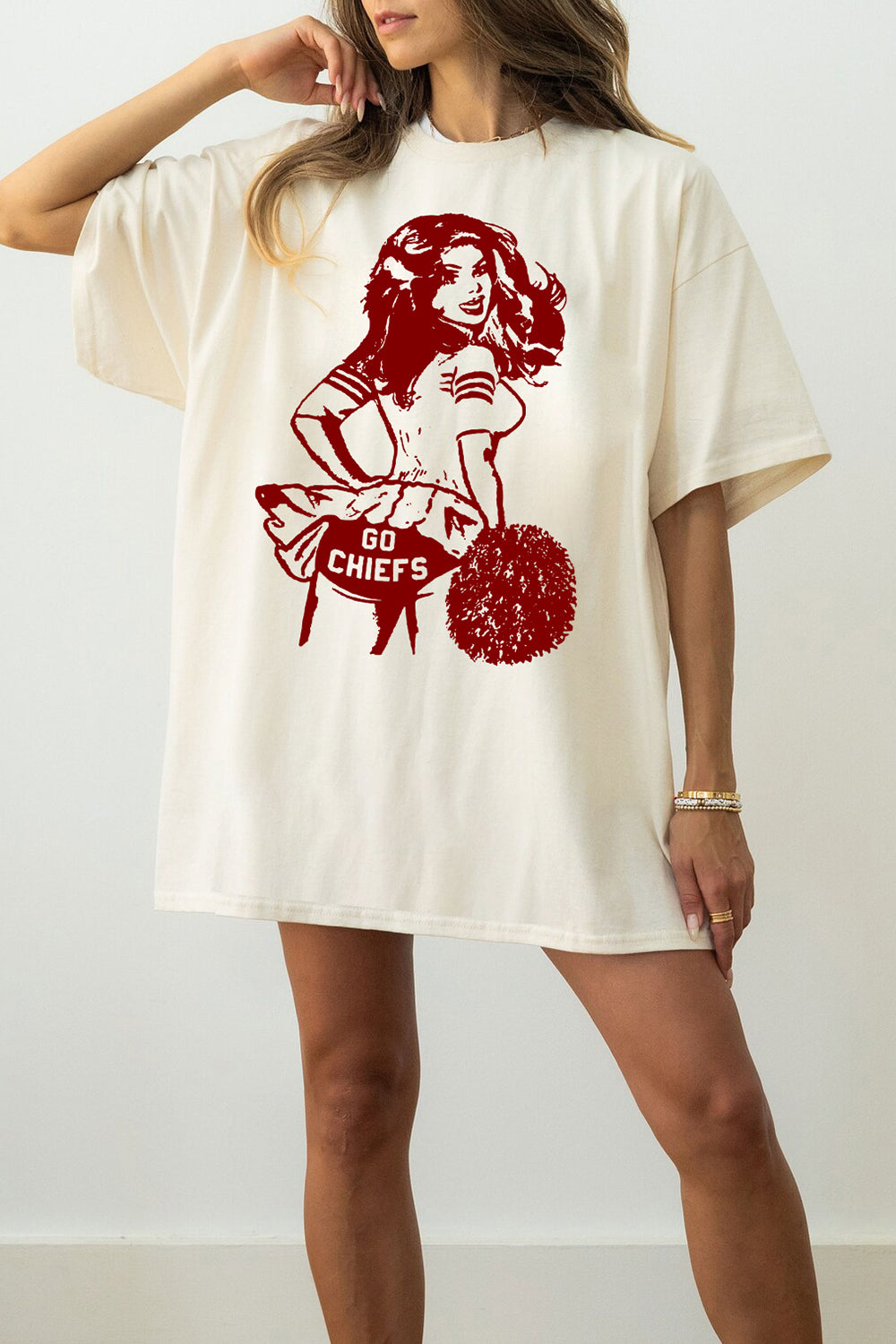 Go Chiefs Retro Chiefs Cheerleader Tee For Women