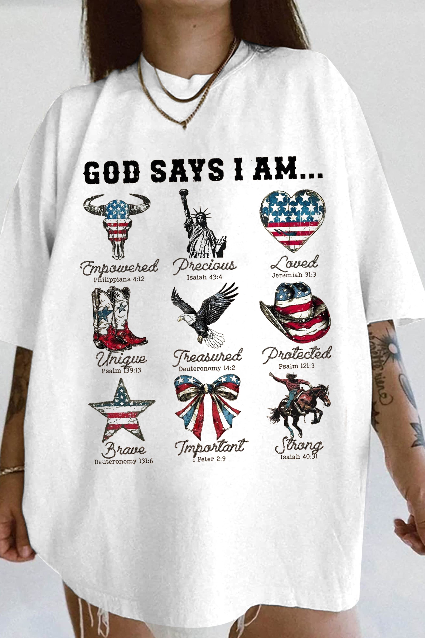 God Says I Am 4th Of July Western Tee For Women