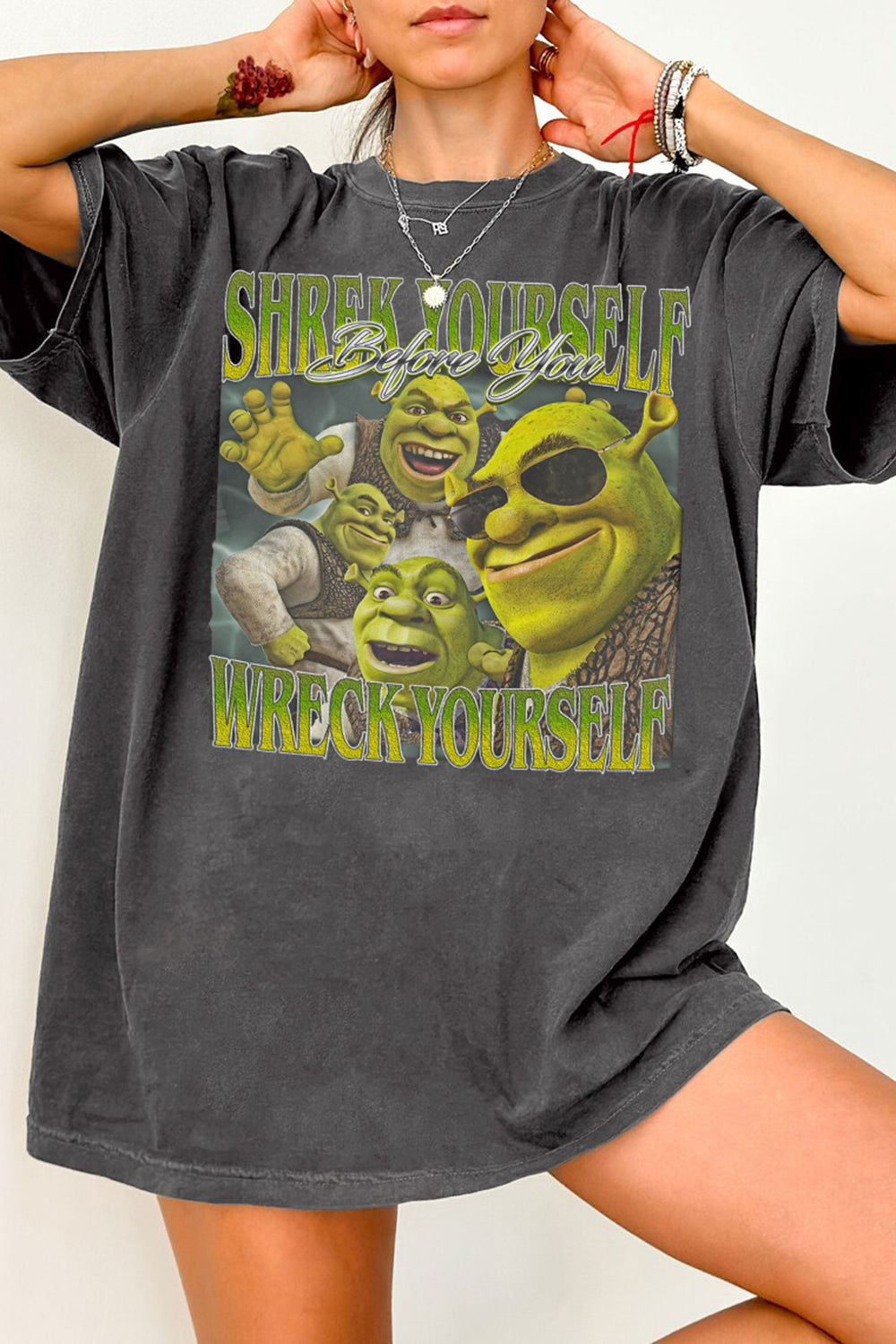 New Funny Shrek Yourself Before You Wreck Yourself Tee For Women