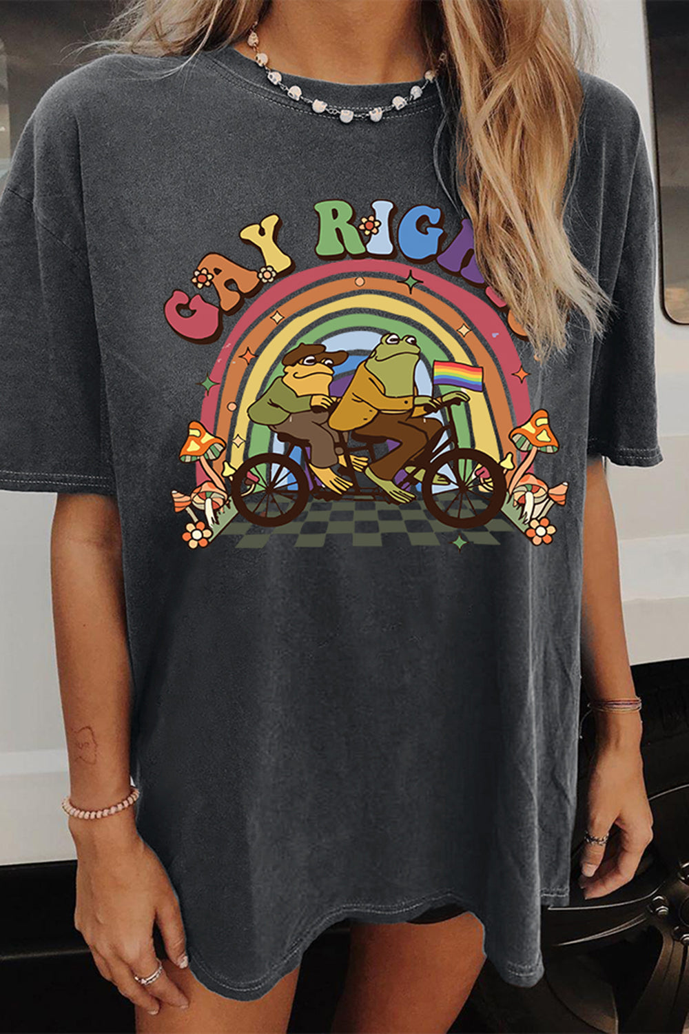 Funny Frog Gay Rights LGBT Rainbow Tee For Women