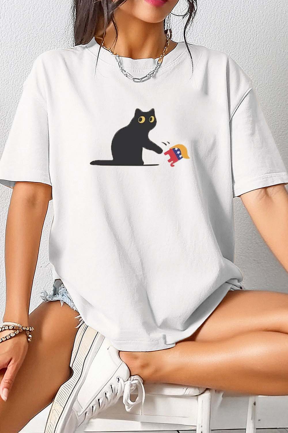 Funny Cat 2024 Tee For Women