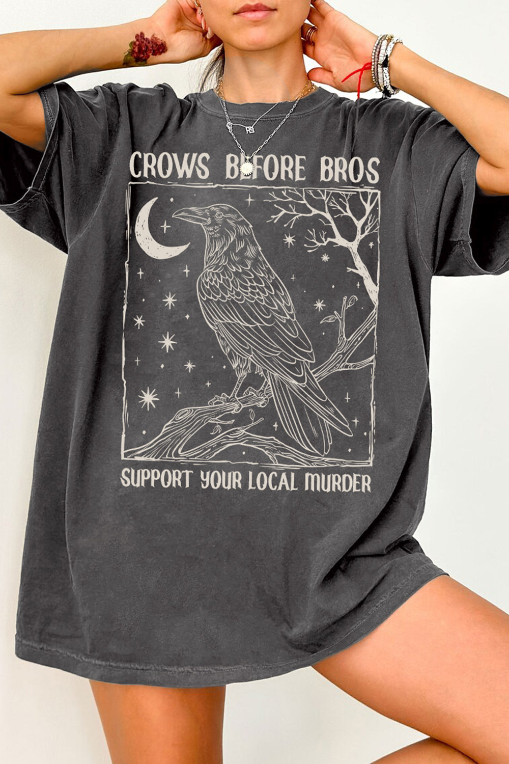 New Funny Crows Before Bros Support Your Local Murder Tee For Women