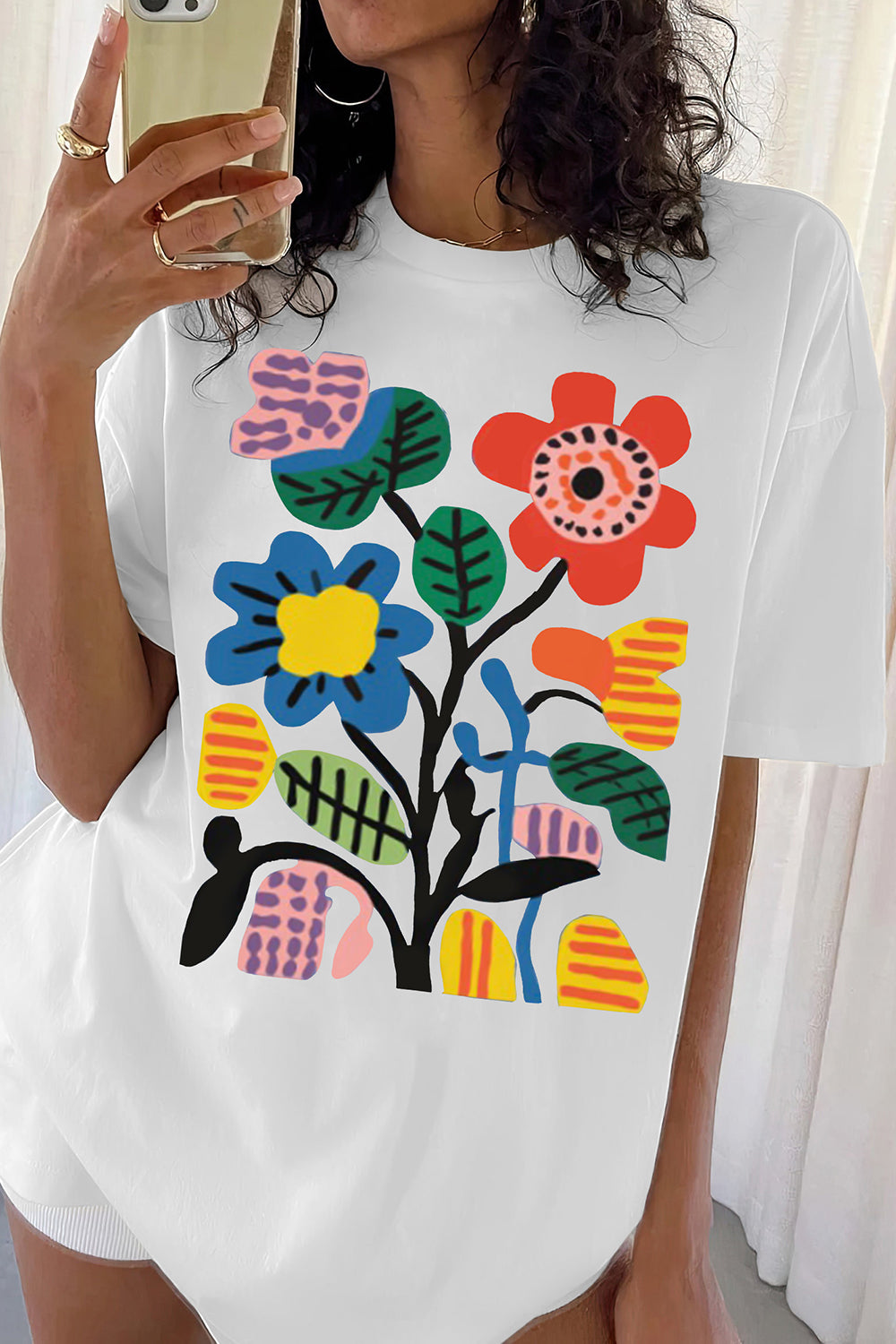 New Flowers Modern Tee For Women
