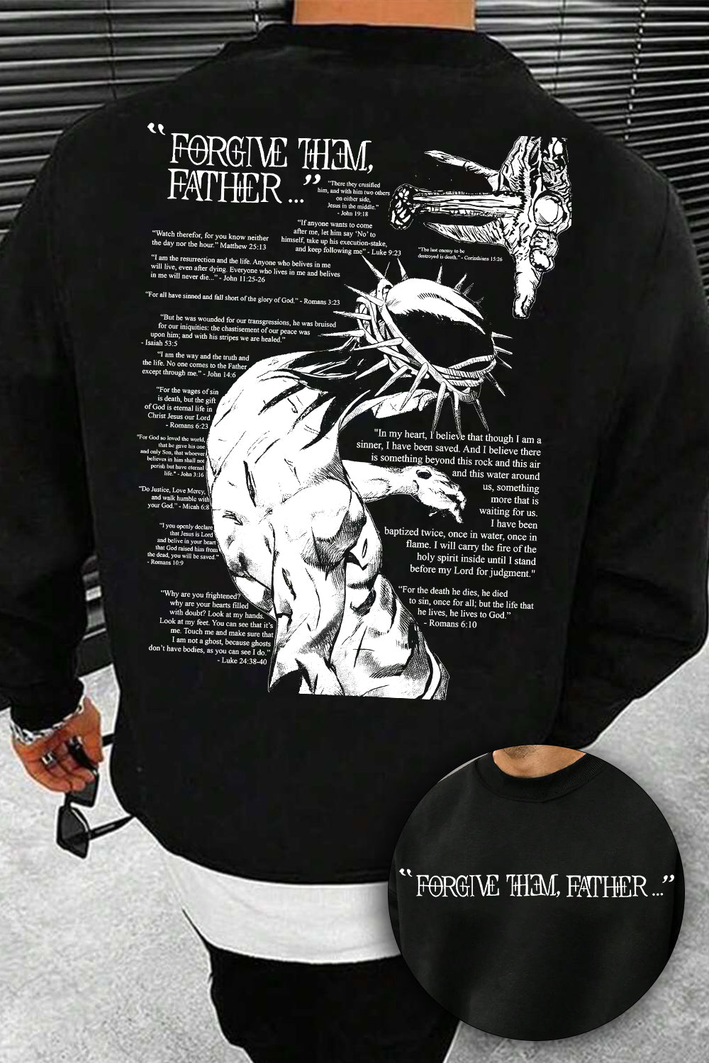 New Forgive Them, Father… JOJO Fleece Sweatshirt For Men