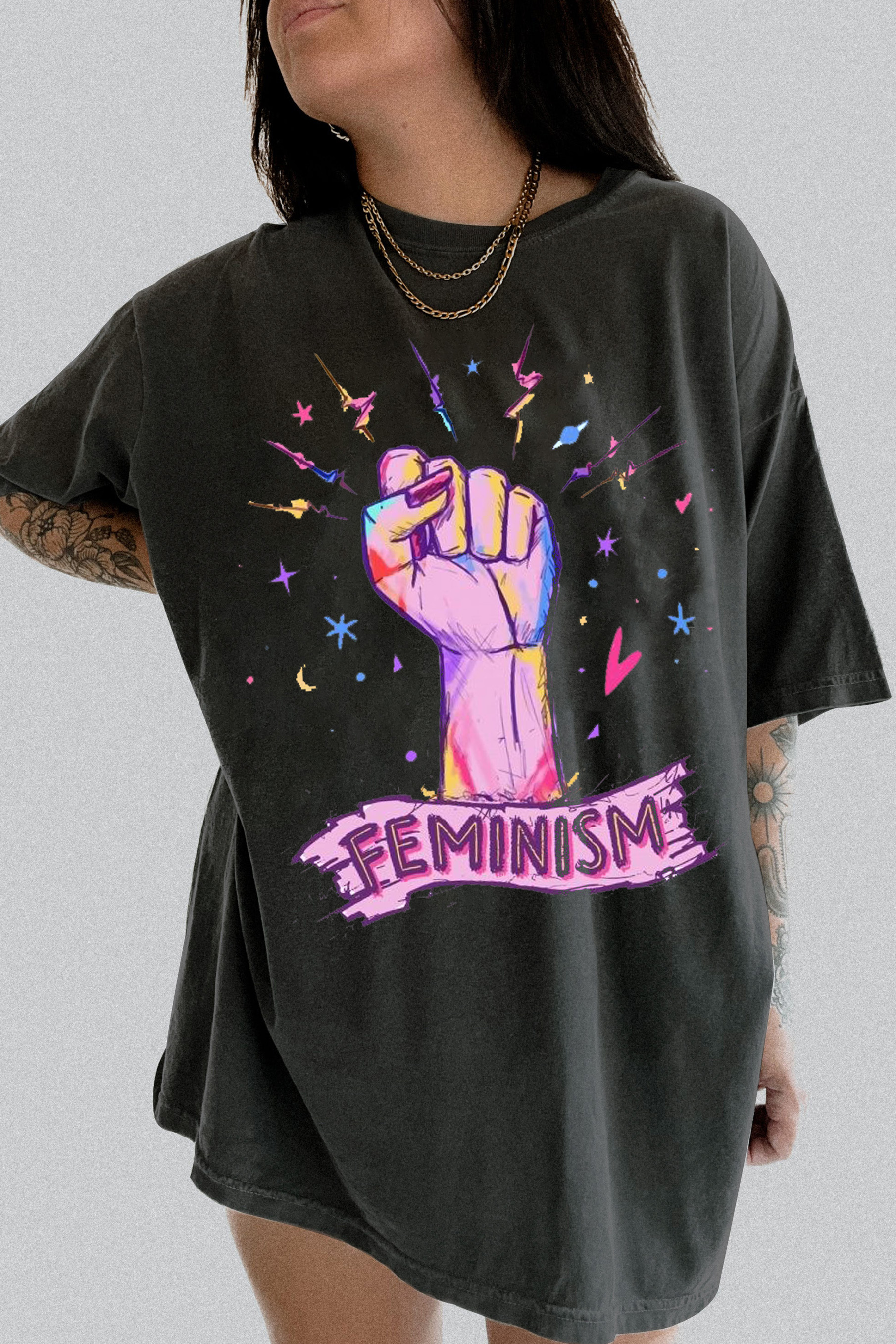 Feminist Logo Watercolor Tee For Women