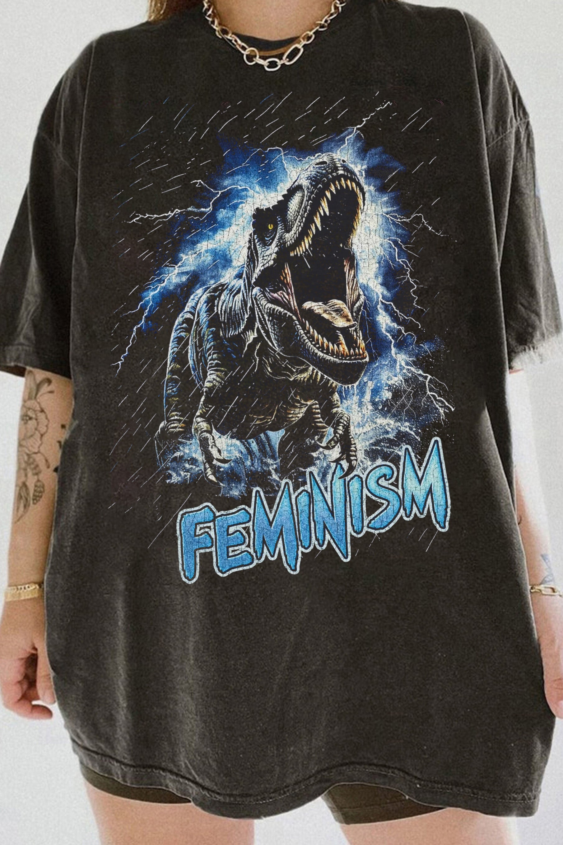 New Feminism Tyrannosaurus Rex Dinosaur Tee For Women