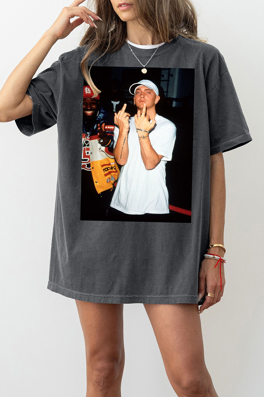 Eminem Middle Fingers Graphic Tee For Women