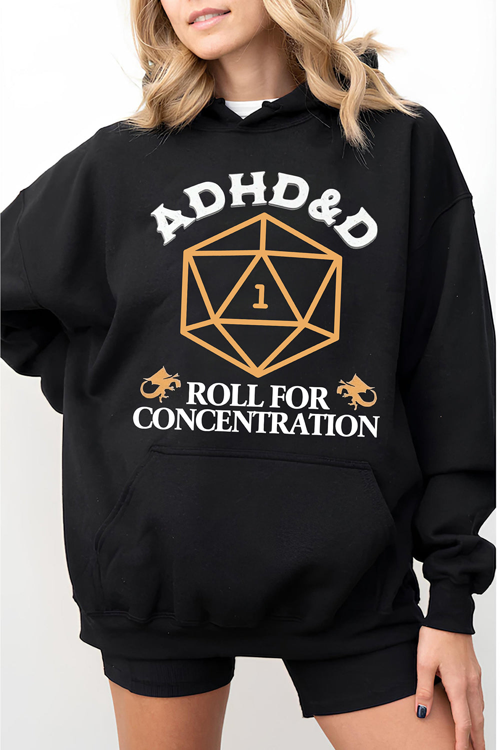 New Dungeons and Dragons Roll For Concentration Fleece Hoodie For Women