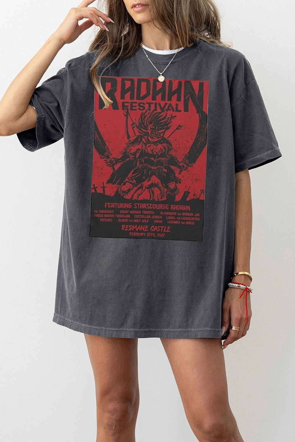 New Elden Radahn Graphic Warrior Jar Tee For Women