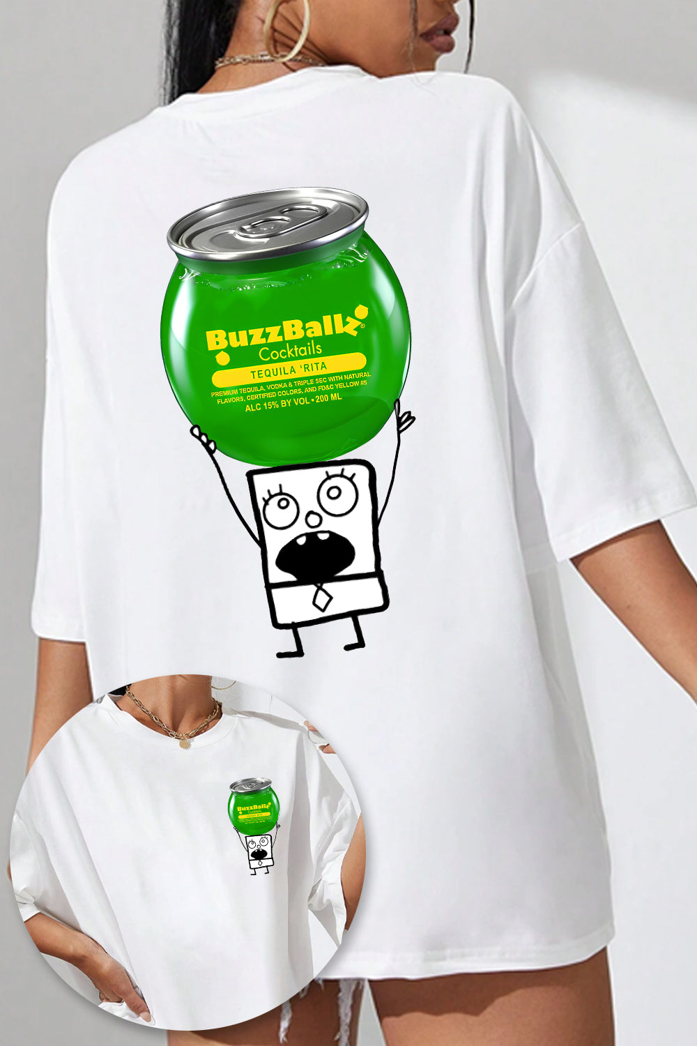 New Doodlebob Buzzball Funny Drinking Tee For Women