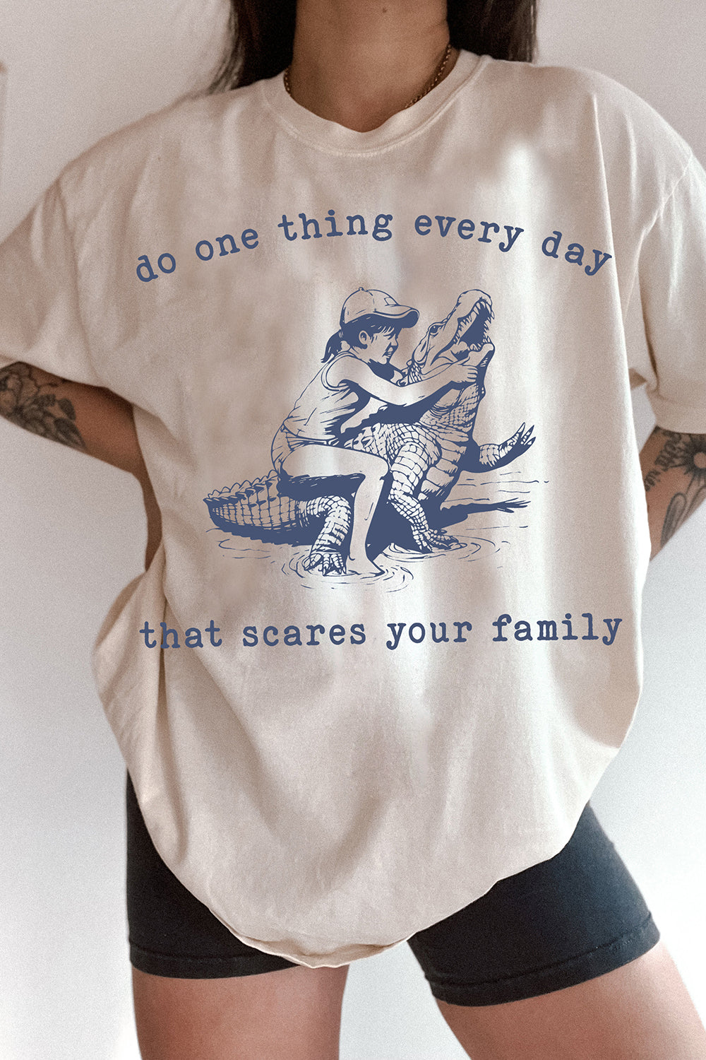 Do One Thing Every Day That Scares Your Family Retro Tee For Women