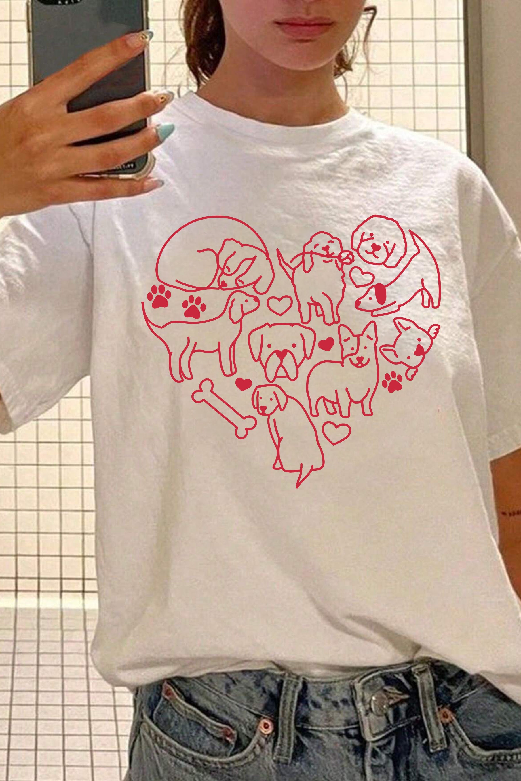 New Dog Heart Paw Tee For Women