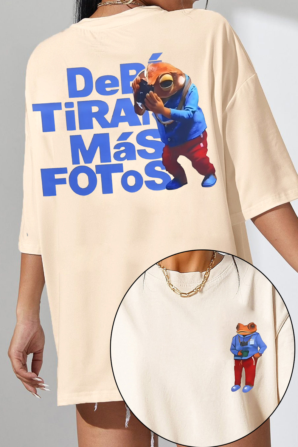New Debi Tirar Mas Fostos Frog Bad Bunny Tee For Women