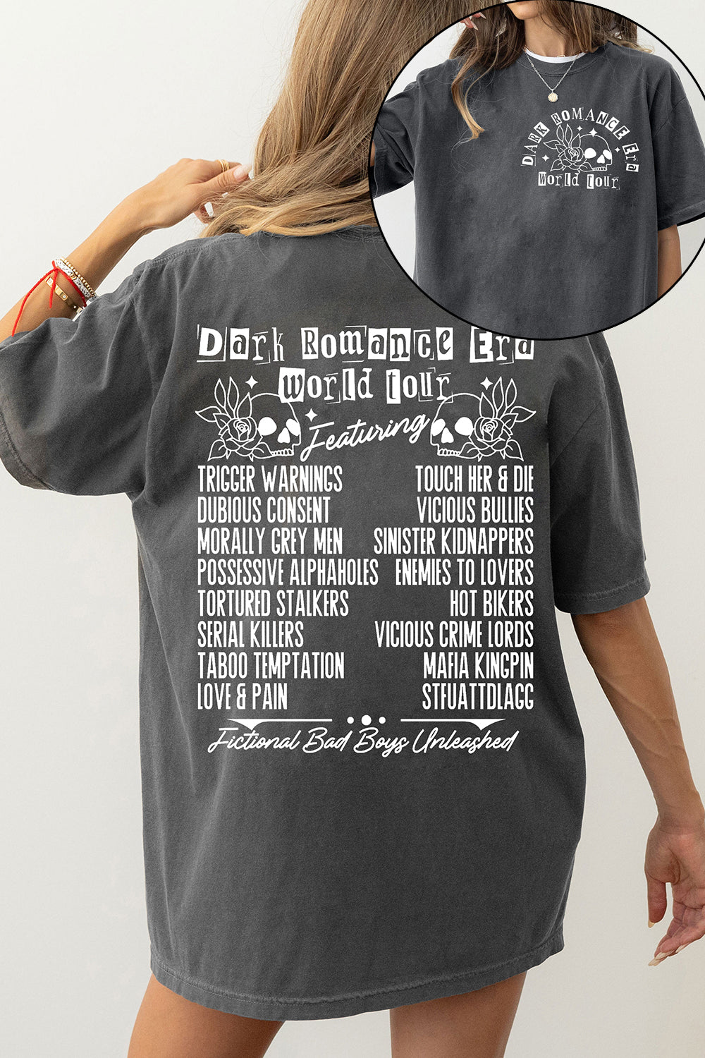 New Dark Romance Era World Tour Morally Gray Book Club Tee For Women