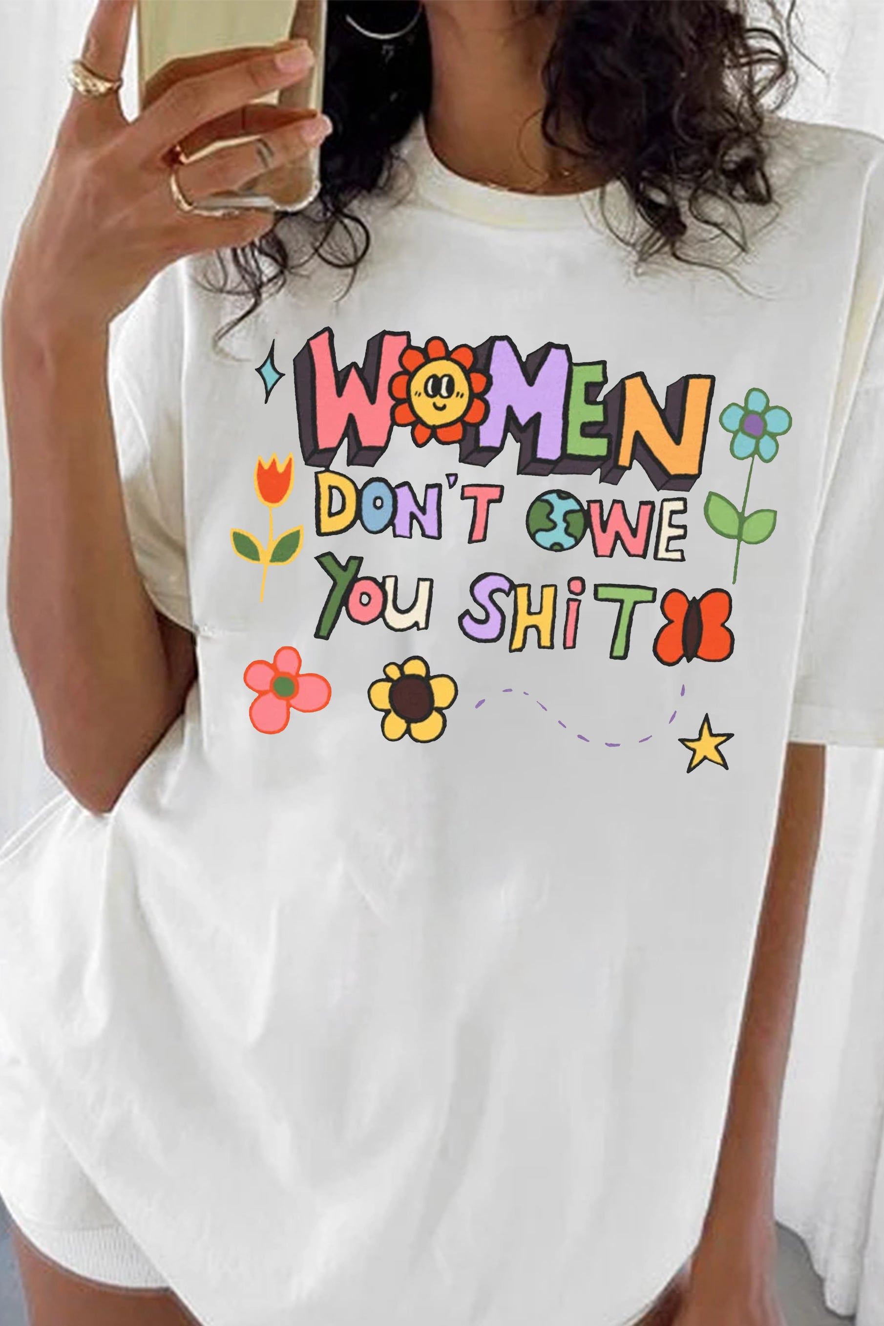 Cute Feminist Women dont owe you shit Tee For Women