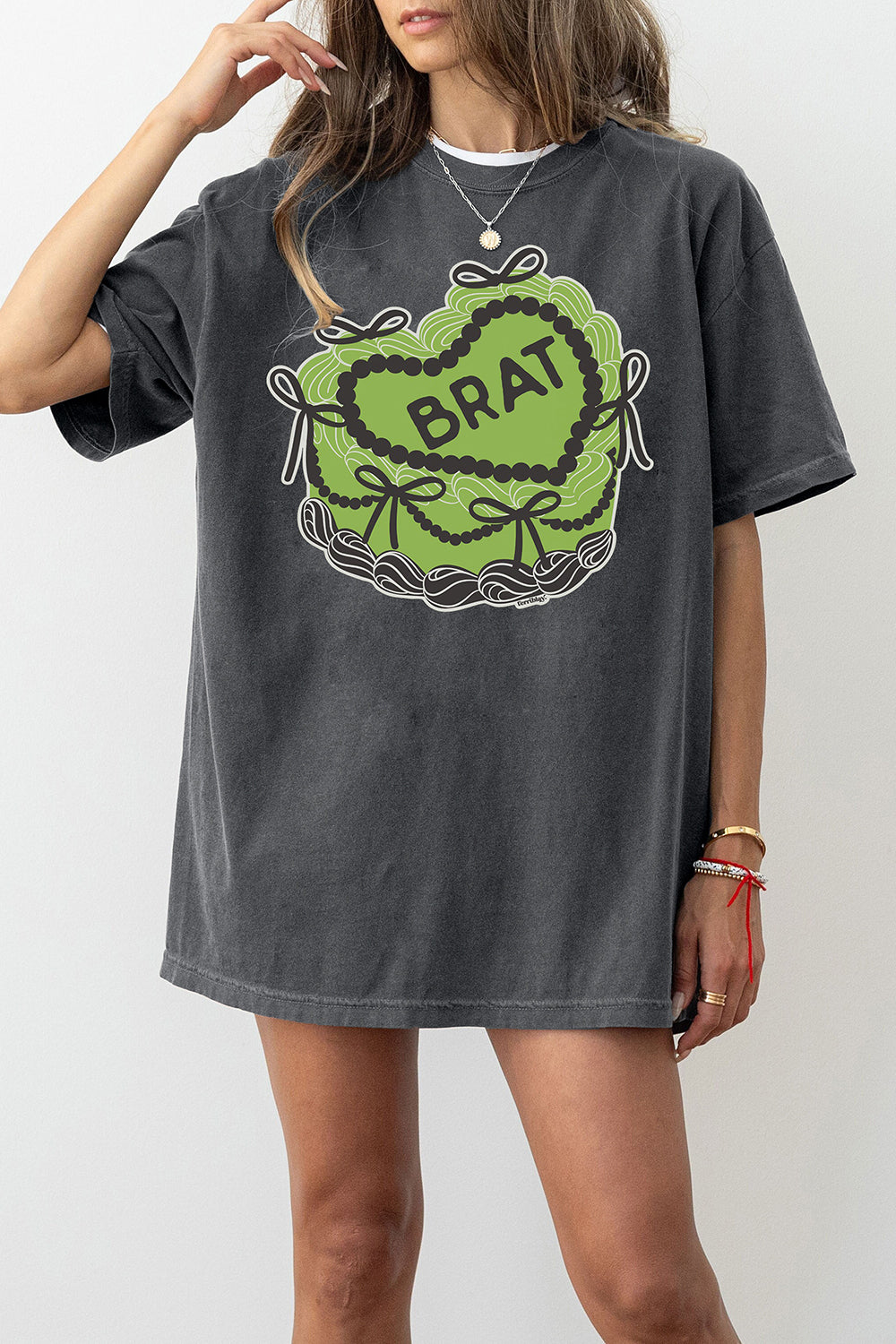 Cute Brat Green Cake Tee For Women