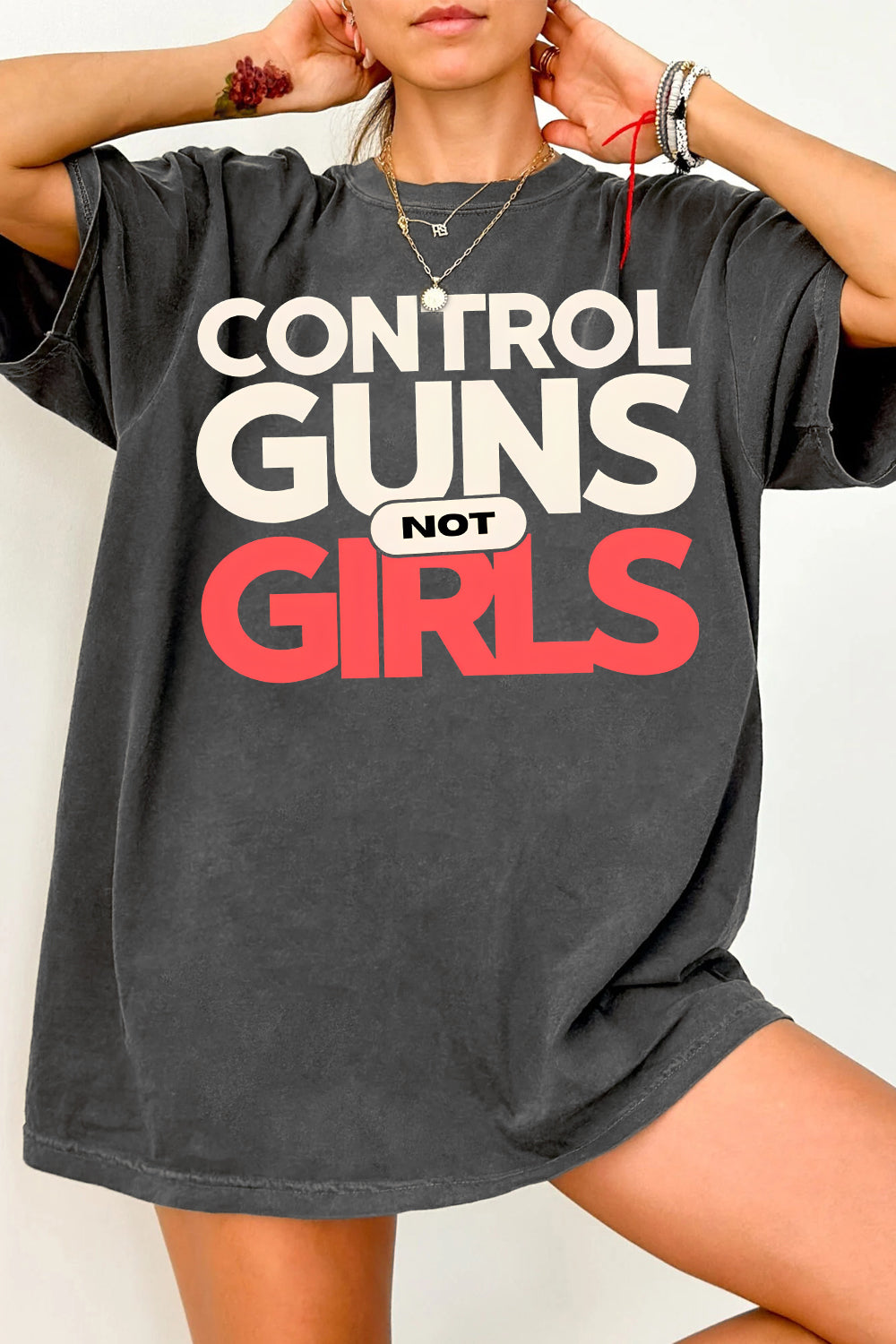 New Control Guns Not Girls Tee For Women
