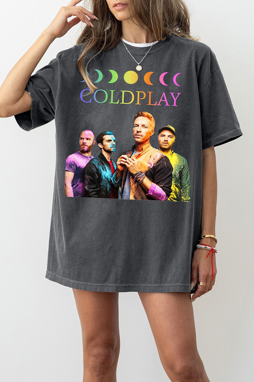New Coldplay Moon Graphic Tee For Women