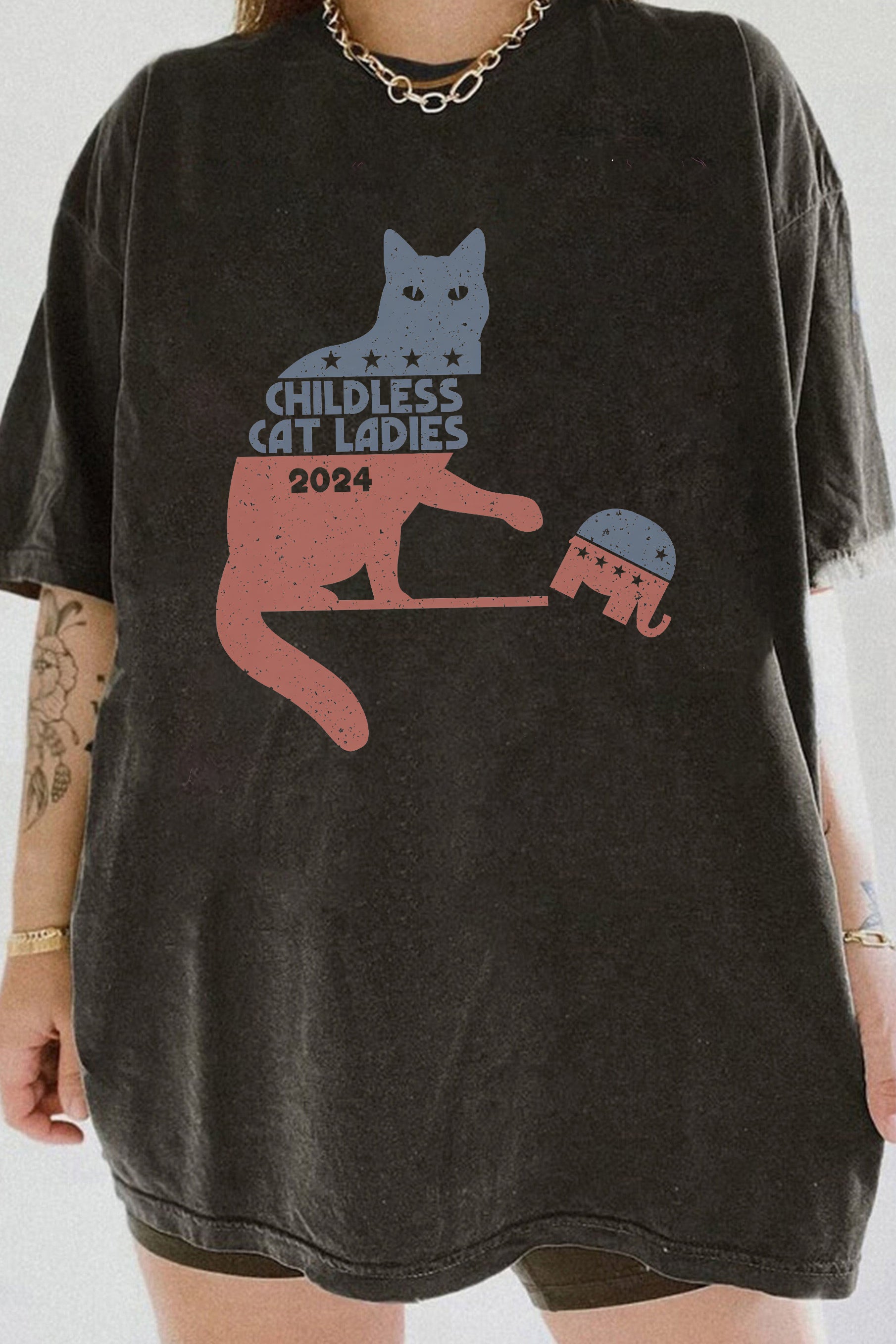 New Childless Cat Lady 2024 Tee For Women