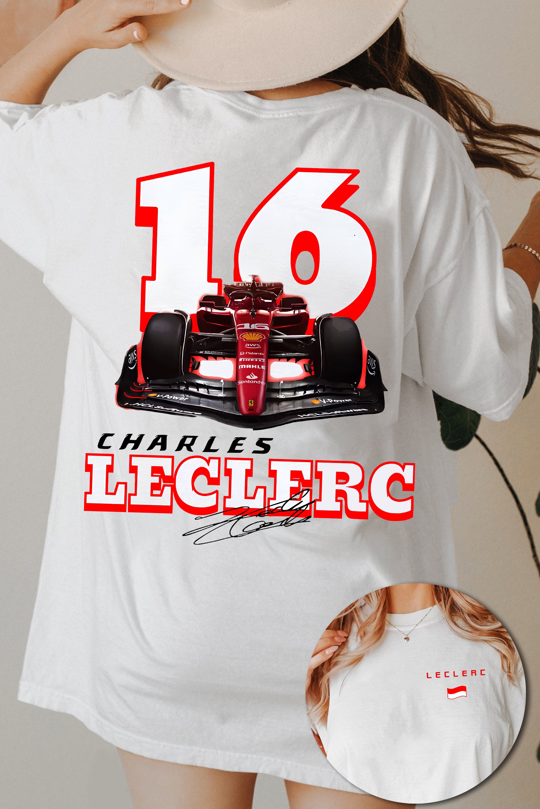 New Charles Leclerc Formula One Tee For Women