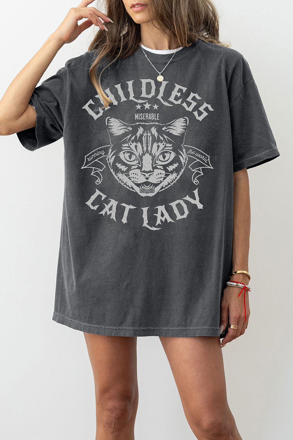 Childless Cat Lady Feminist Tee For Women