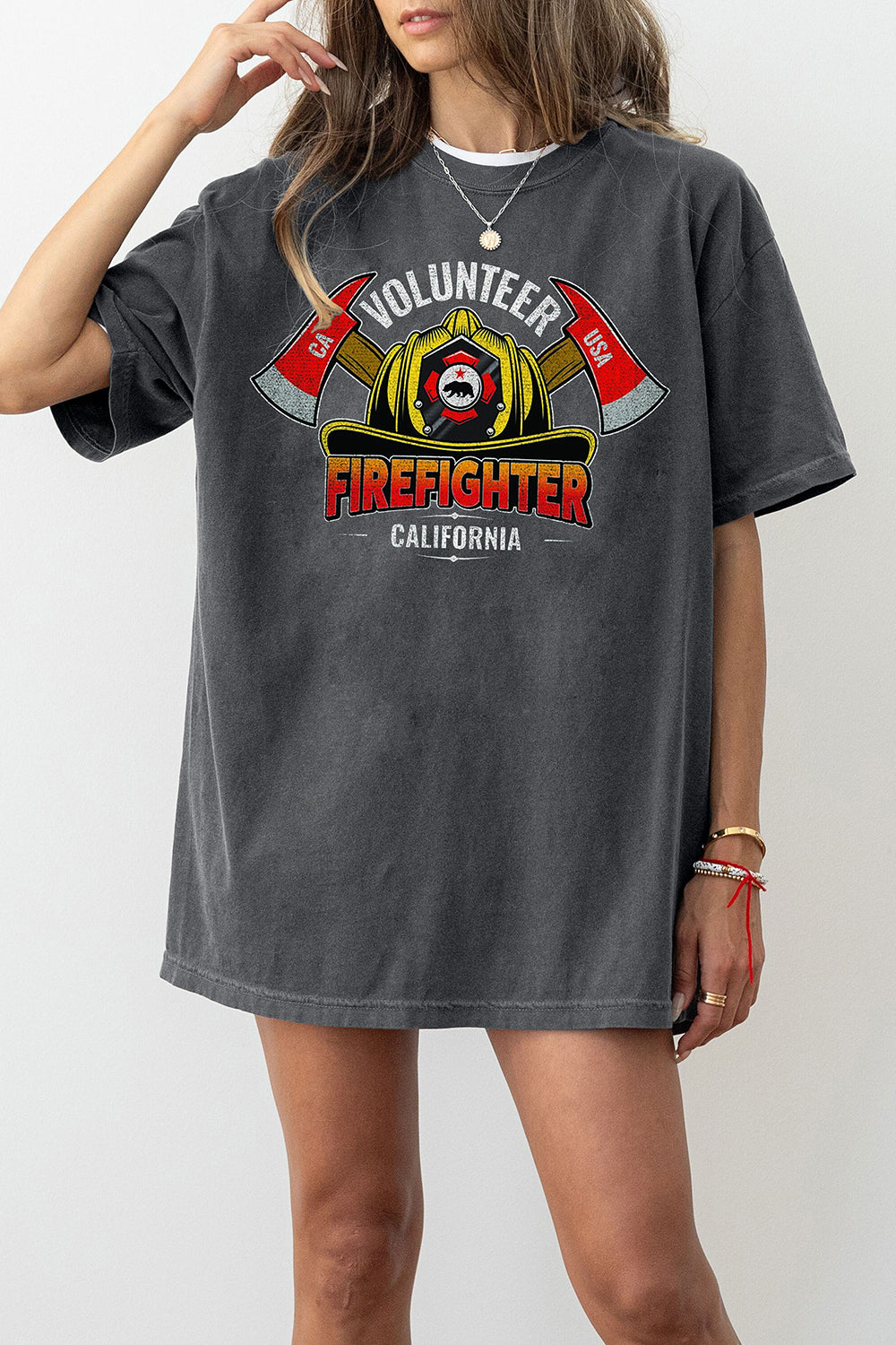 New California Fires Volunteer Firefighter Hero Fireman Tee For Women