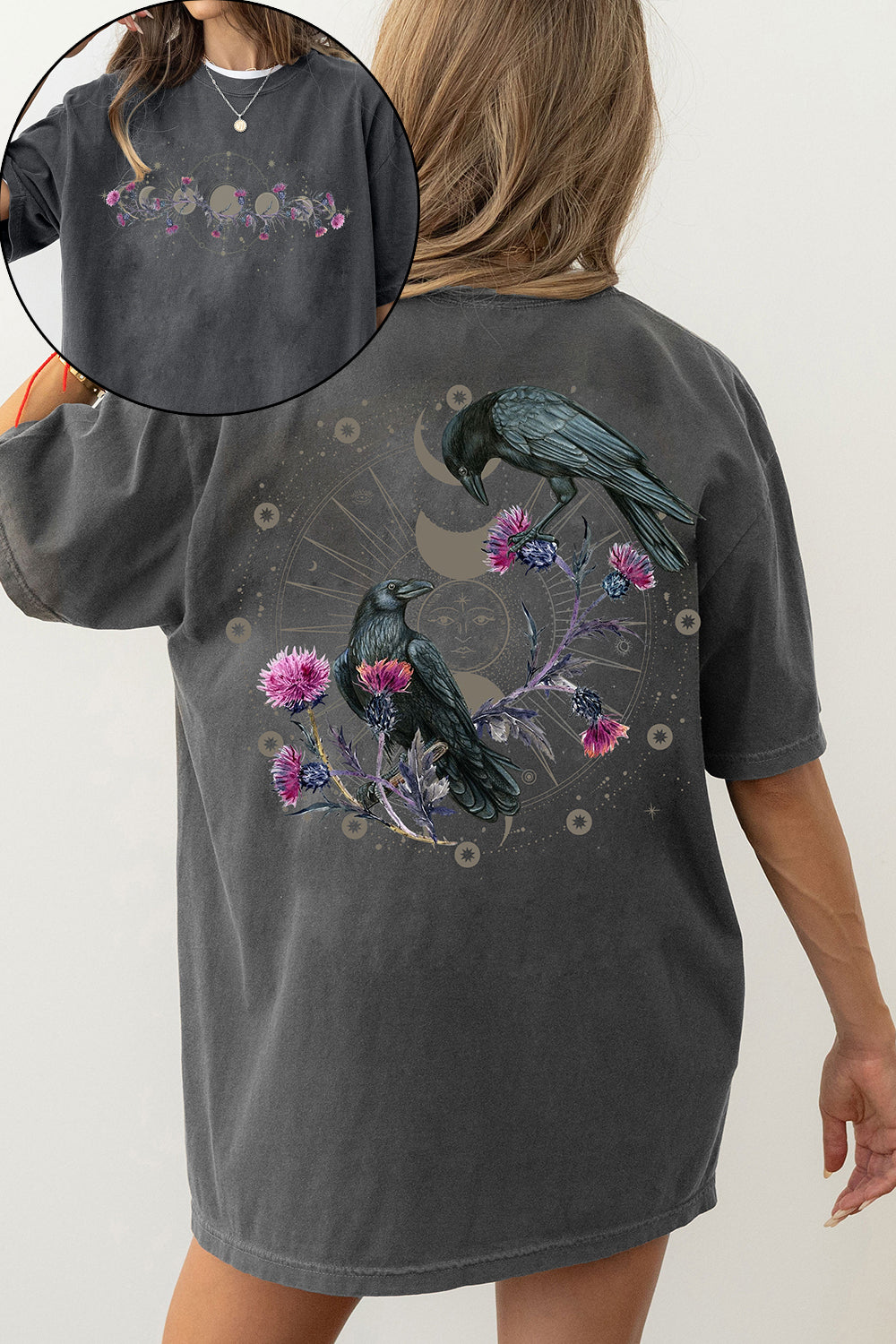 New Celestial Ravens and Thistles Tee For Women