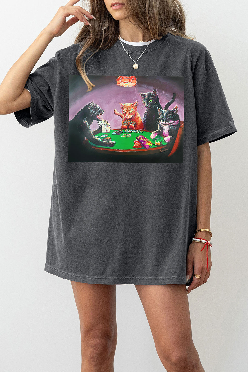 New Cats Playing Magic the Gathering Tee For Women