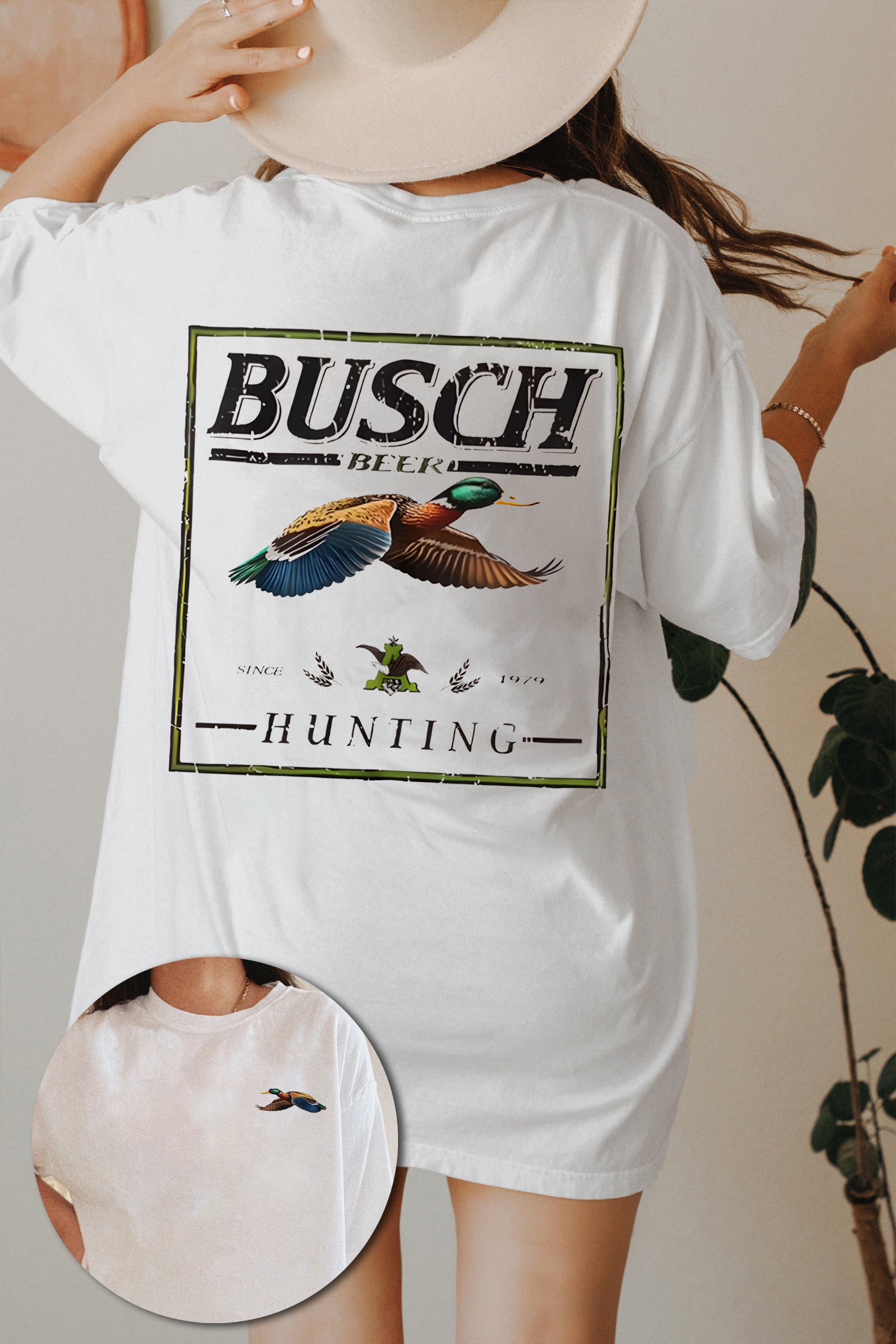 New Busch Light Hunting Duck Tee For Women