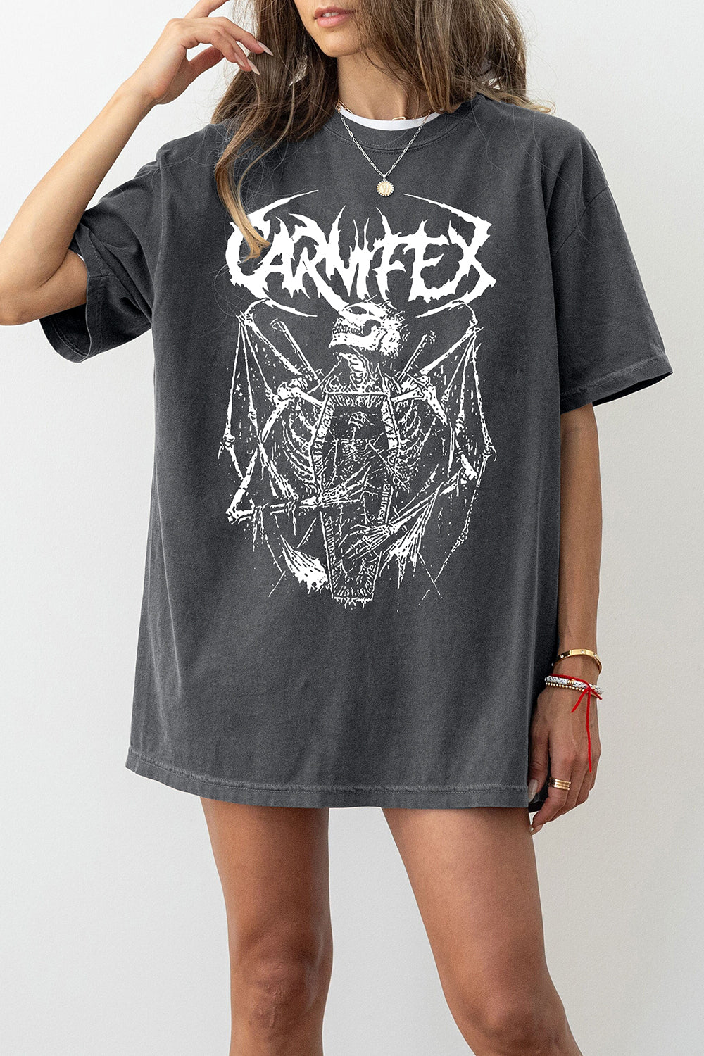 New Carnifex Satanic Skull Death Metal Goth Tee For Women
