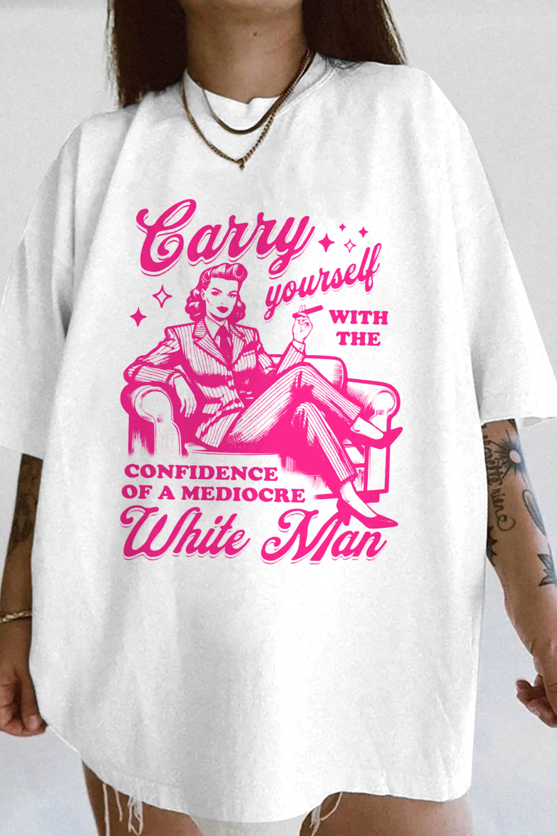 New Carry yourself with the confidence of a mediocre Retro feminist Tee For Women