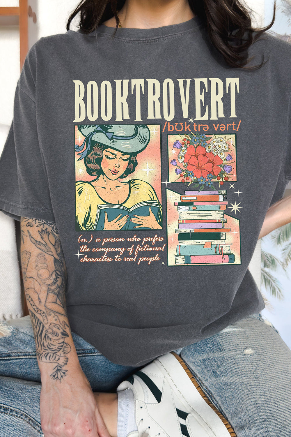 New Booktrovert Book Lovers Tee For Women