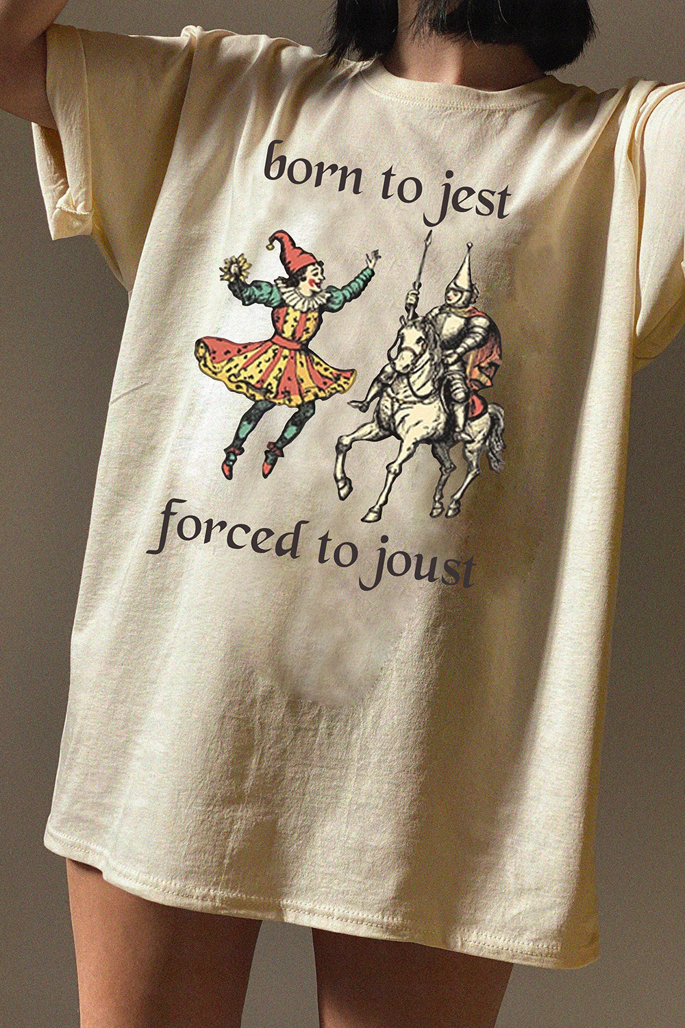 New Born to Jest Forced to Joust Tee For Women