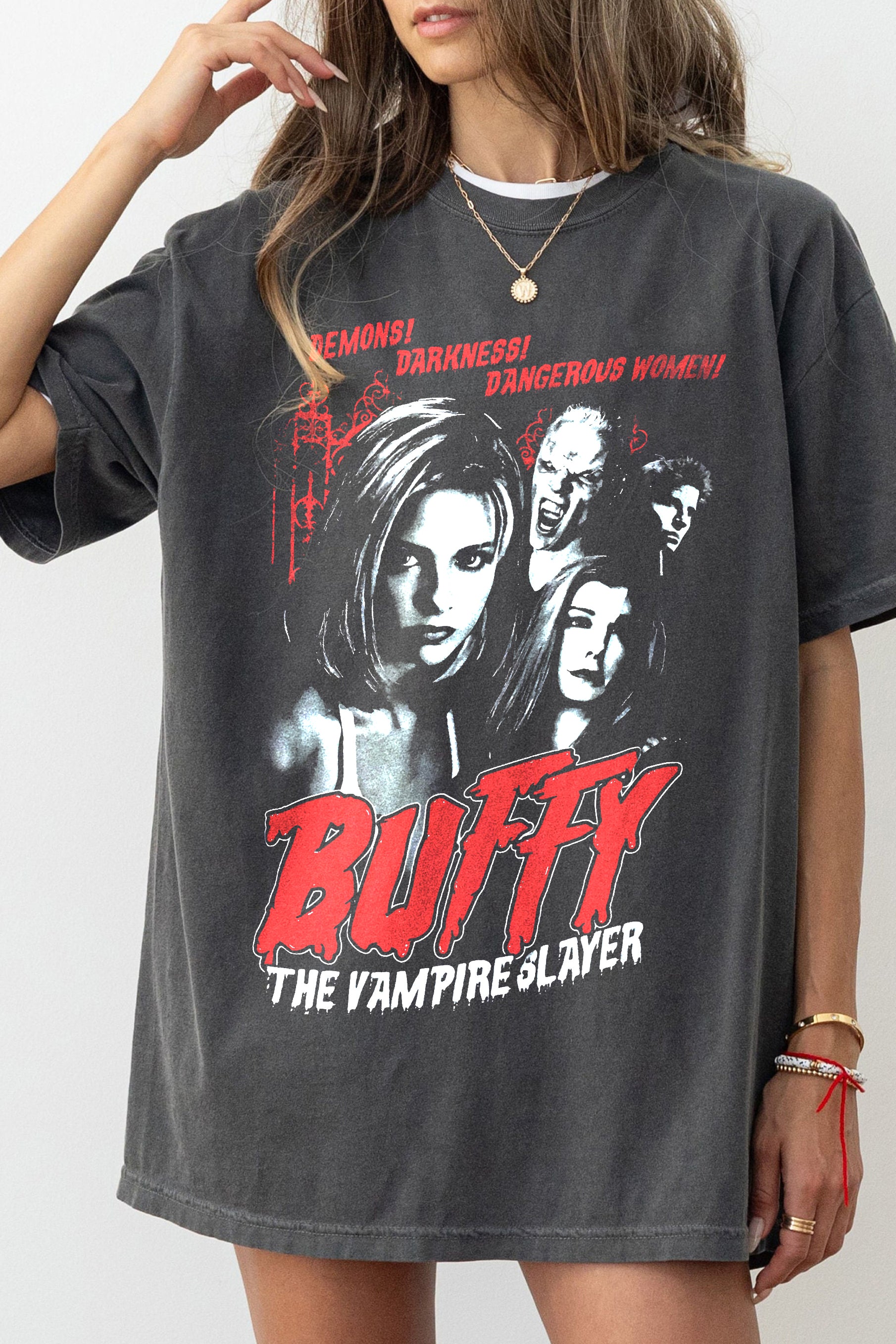 New Buffy The Vampire Slayer Horror Movie TEE FOR WOMEN