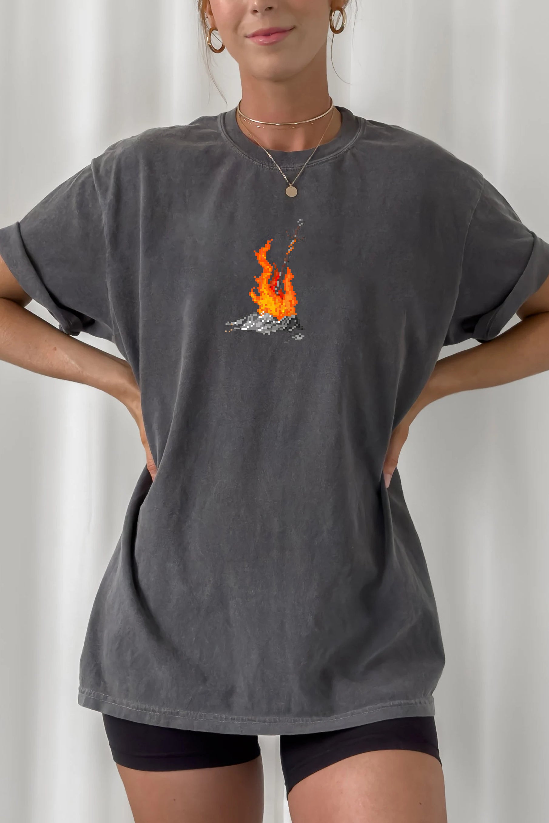 New Bonfire Pixel Art Dark Souls Inspired Tee For Women