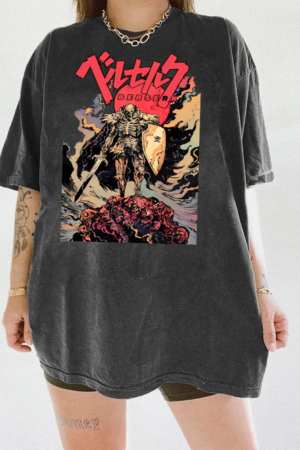 New Berserk Anime Skull Night Tee For Women