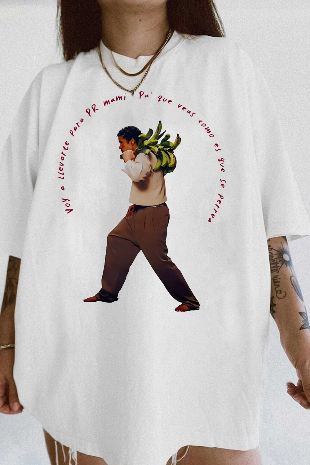 Bad Bunny Photos Merch Tee For Women